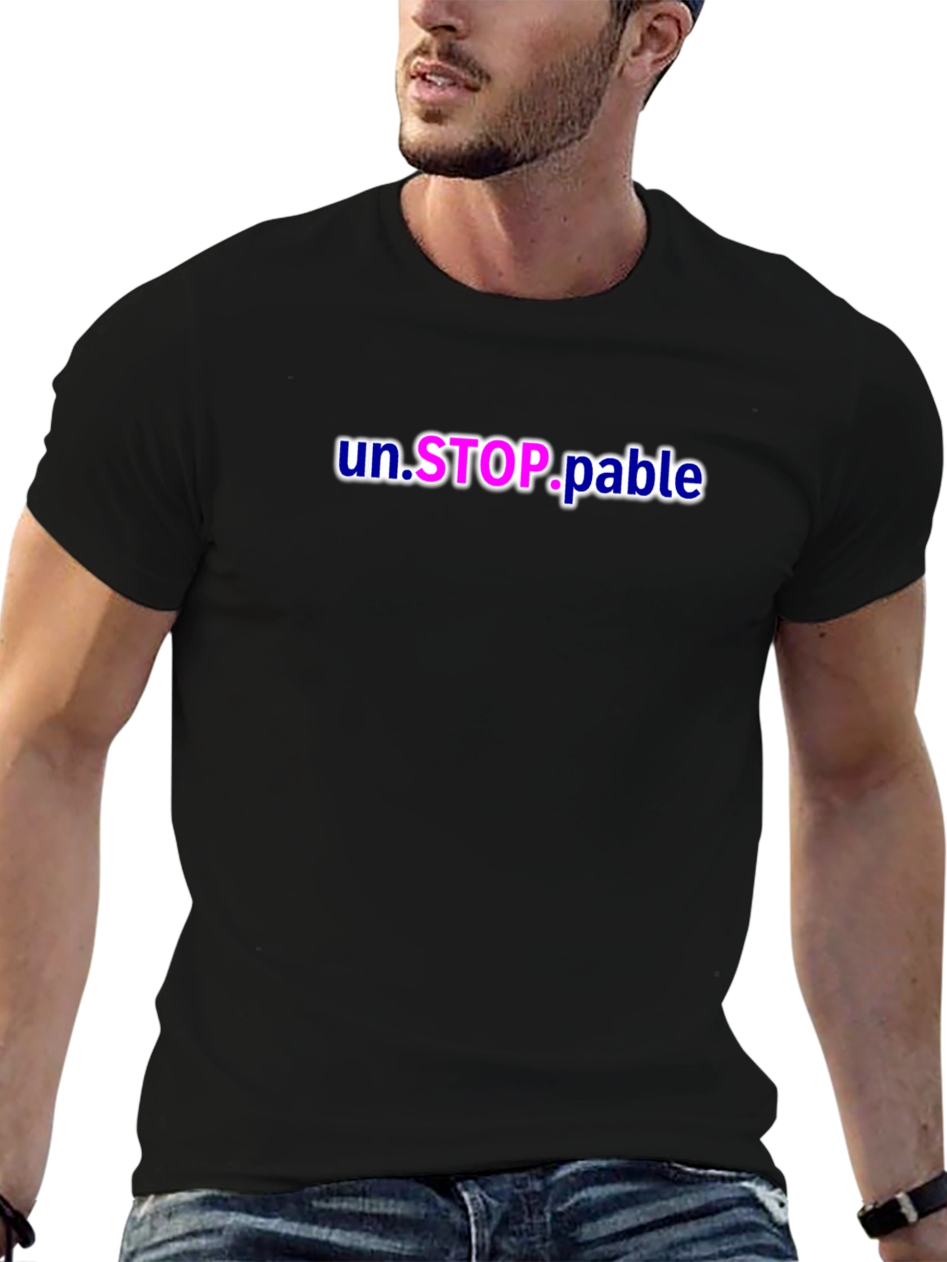 Unstoppable Graphic Tee - Black Casual T-Shirt