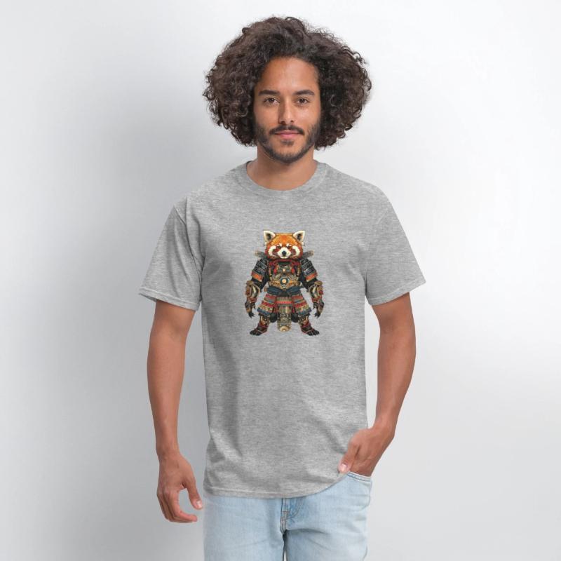 Samurai style red panda T-shirt