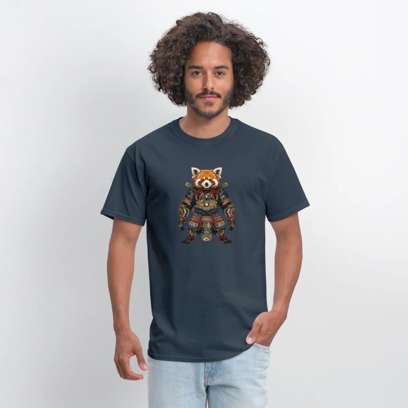 Samurai style red panda T-shirt