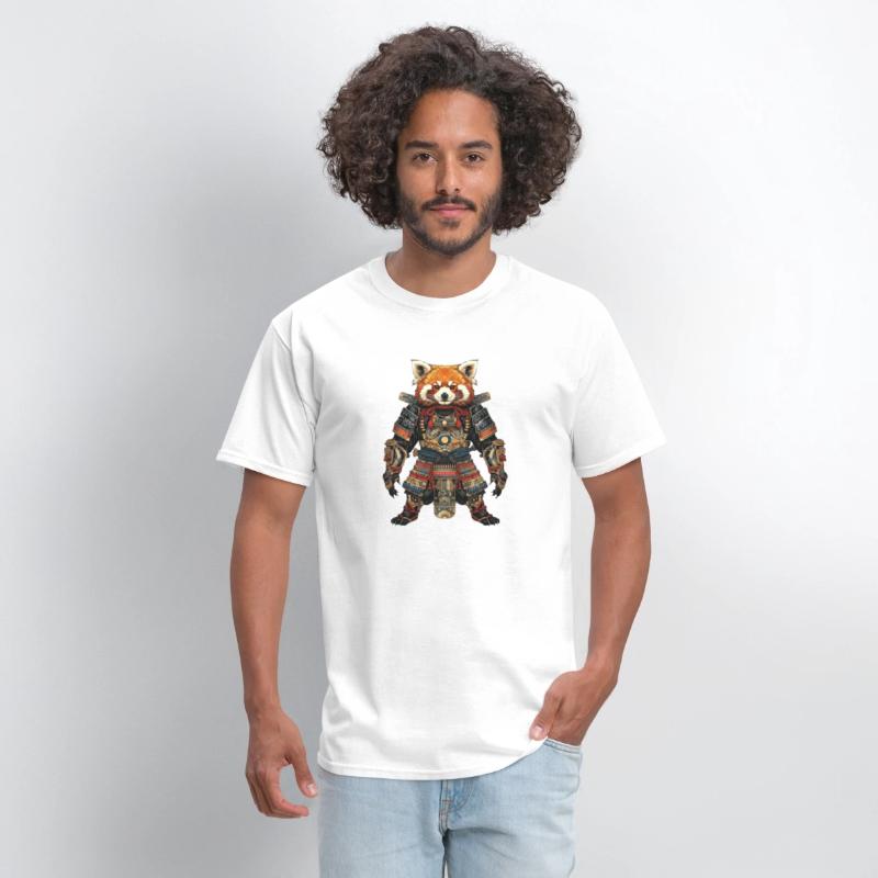 Samurai style red panda T-shirt