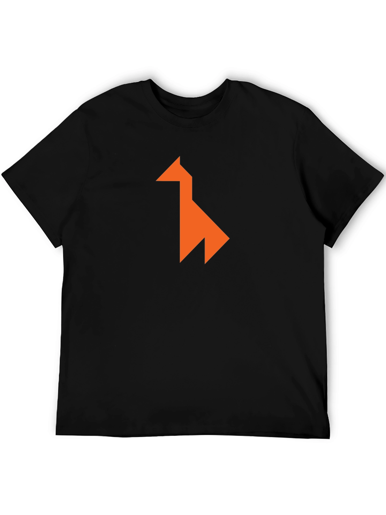 Modern Geometric Llama Graphic Tee - Black