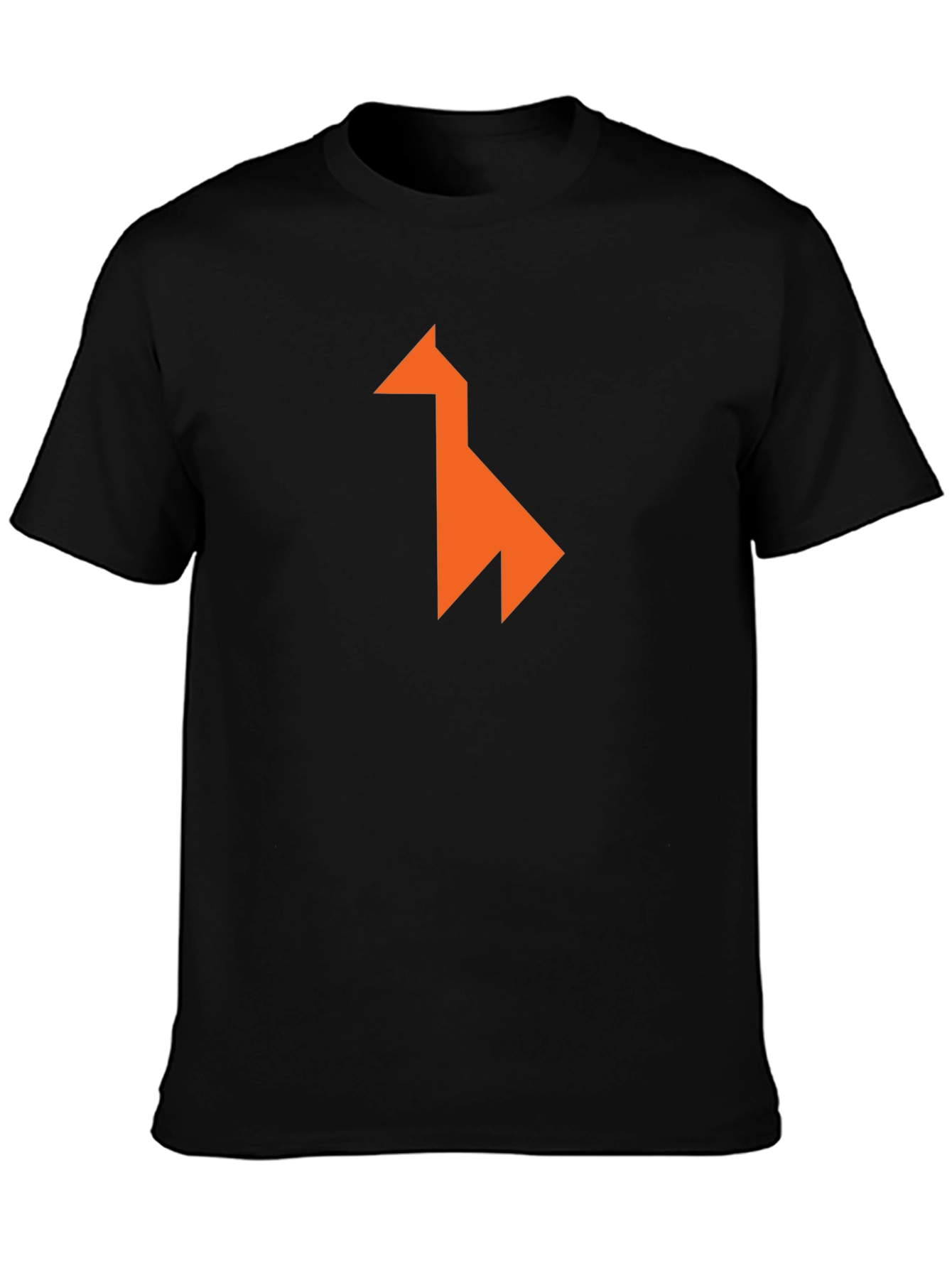 Modern Geometric Llama Graphic Tee - Black