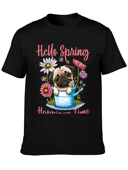 Hello Spring Pug T-Shirt
