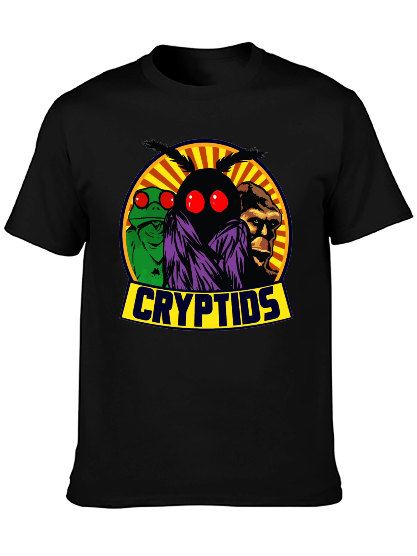 Cryptids T-Shirt - Mothman Lizard Man Bigfoot Tee