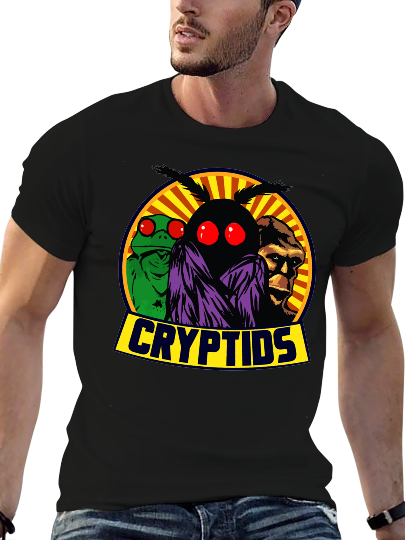 Cryptids T-Shirt - Mothman Lizard Man Bigfoot Tee