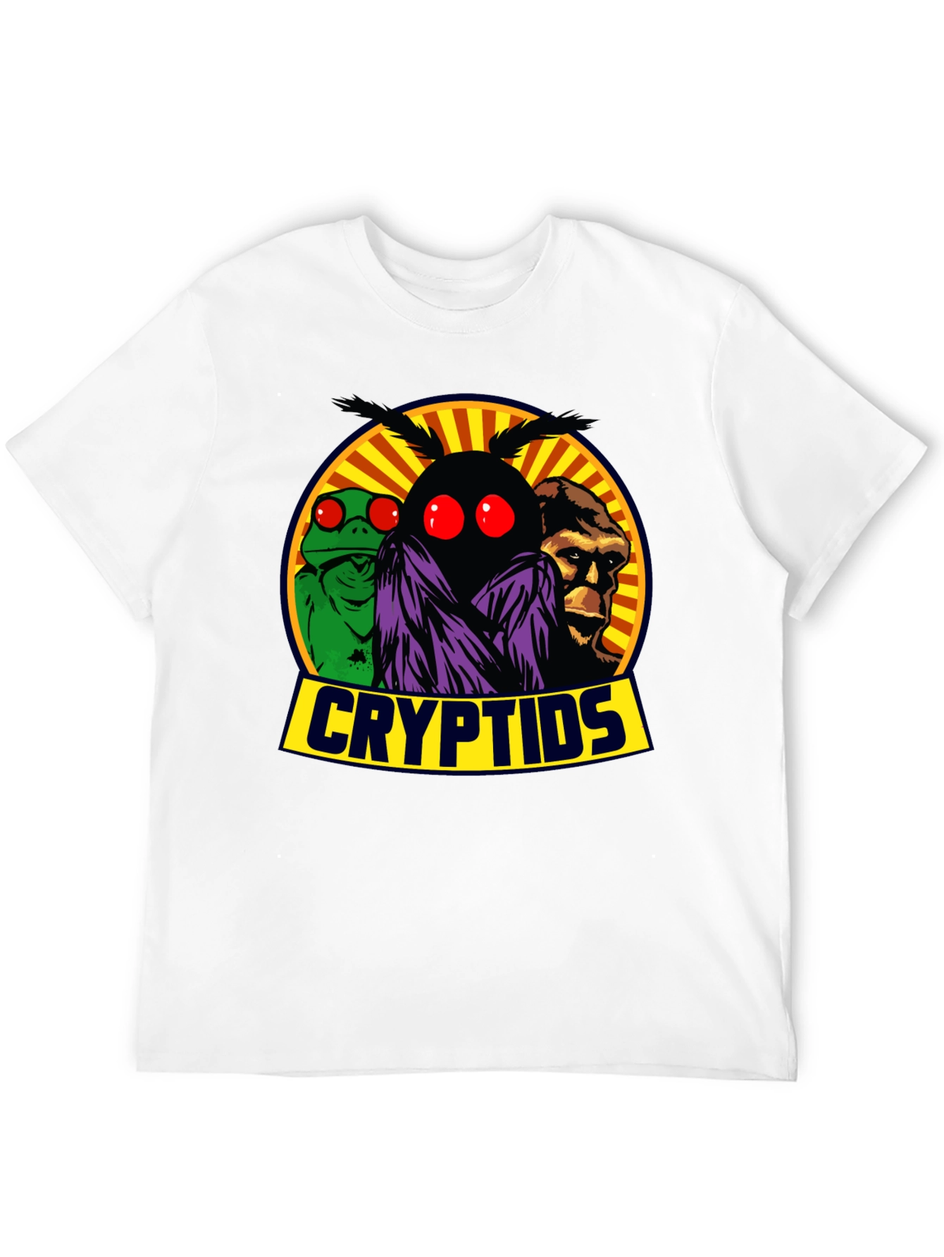Cryptids T-Shirt - Mothman Lizard Man Bigfoot Tee