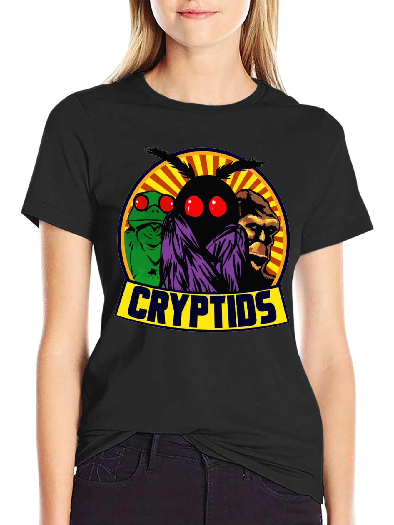 Cryptids T-Shirt - Mothman Lizard Man Bigfoot Tee