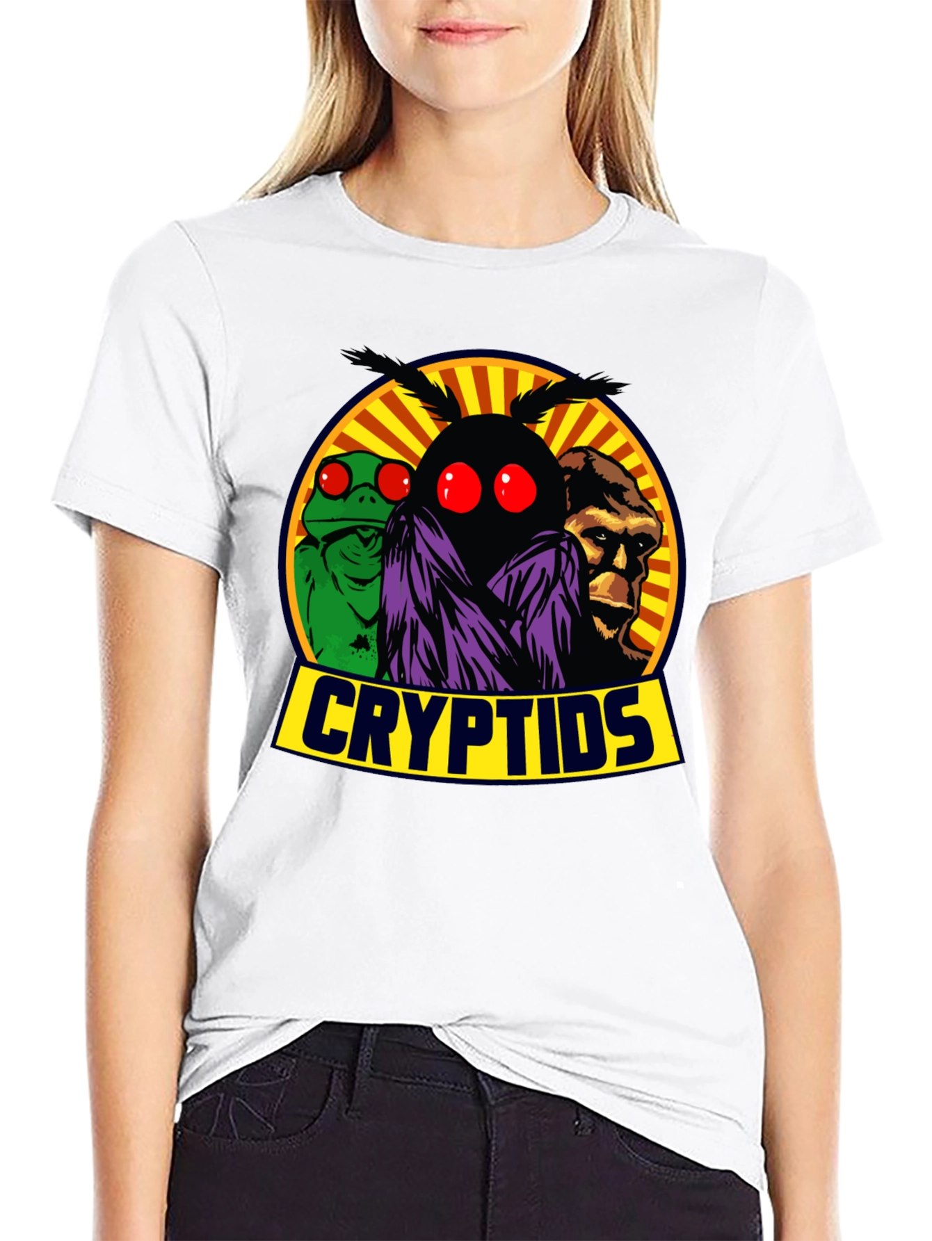 Cryptids T-Shirt - Mothman Lizard Man Bigfoot Tee