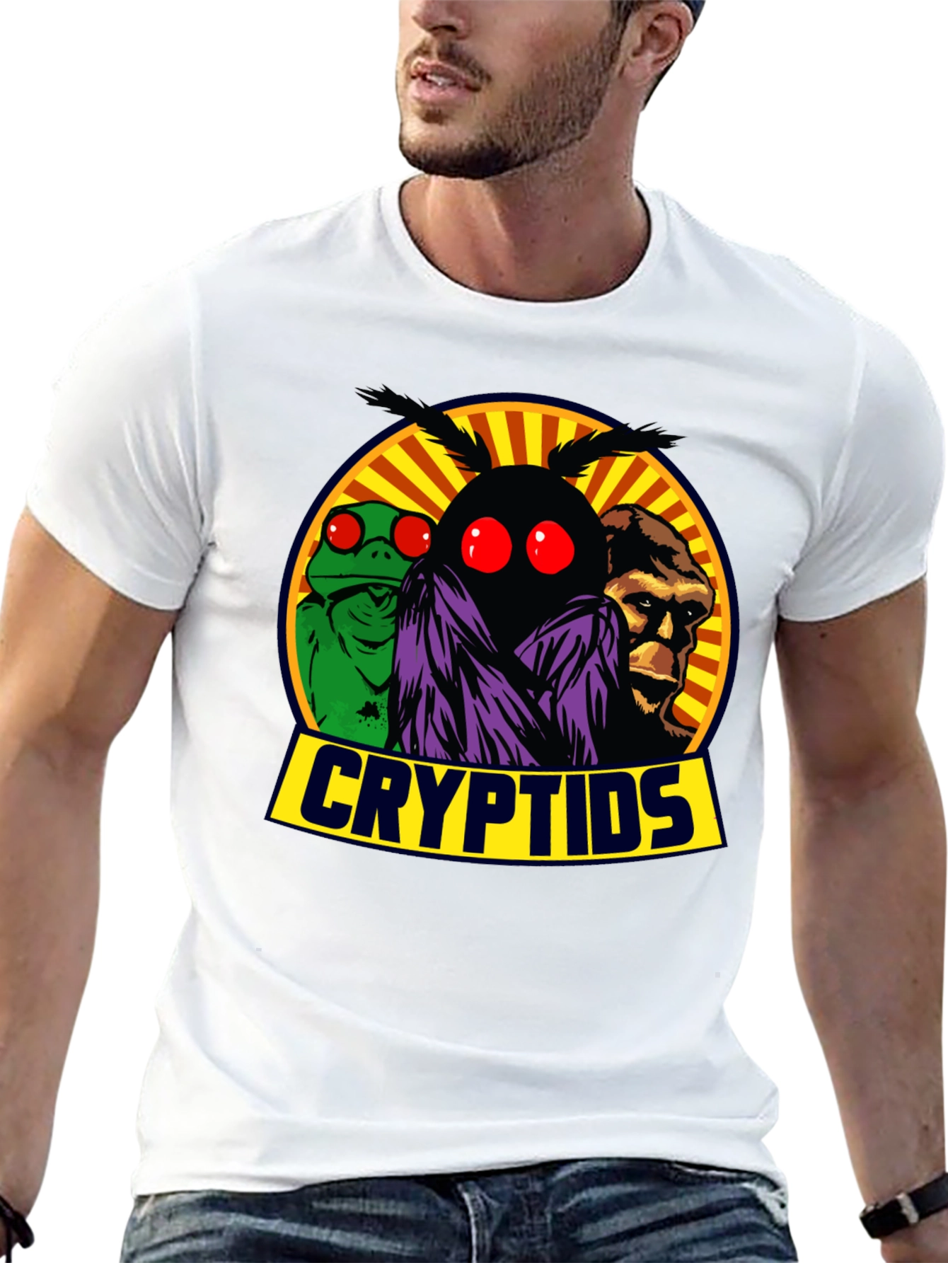 Cryptids T-Shirt - Mothman Lizard Man Bigfoot Tee