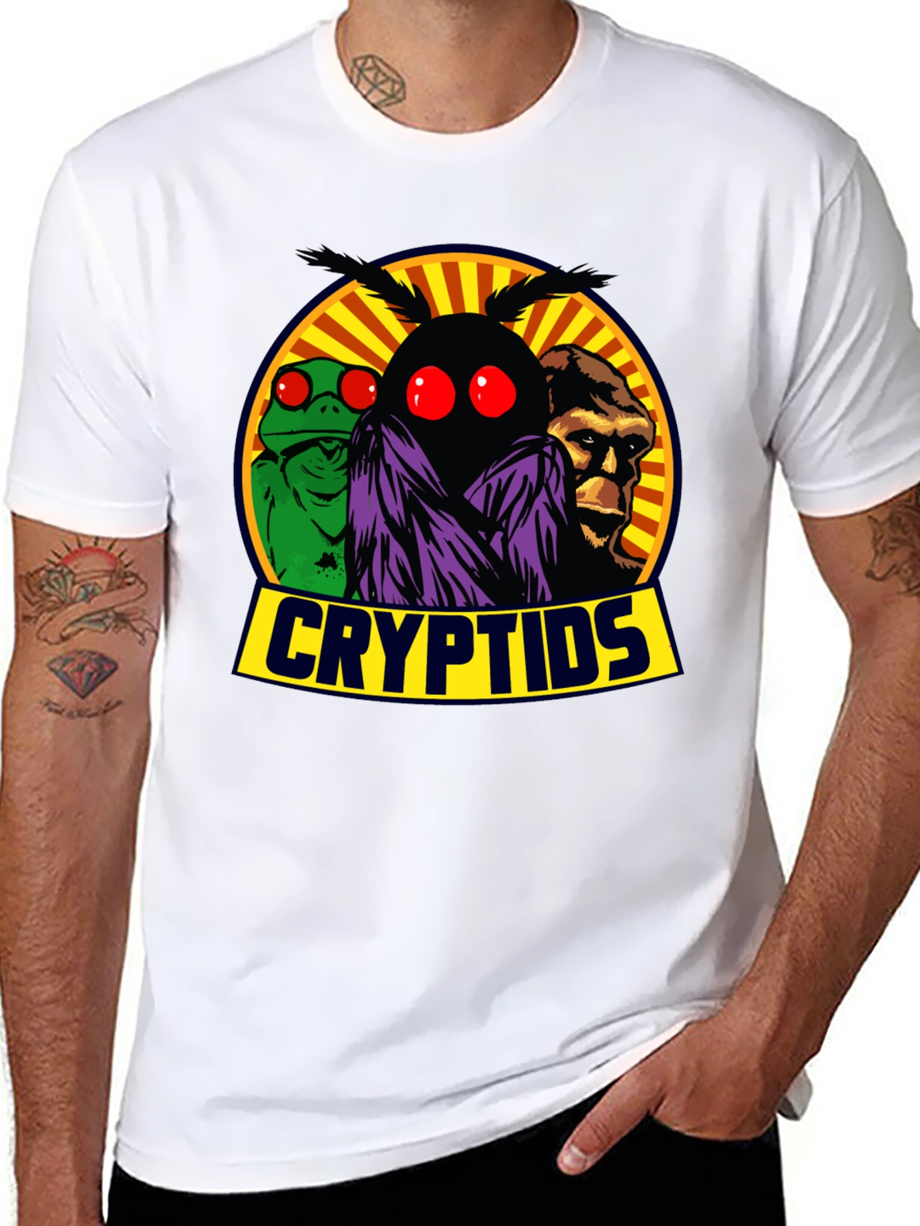 Cryptids T-Shirt - Mothman Lizard Man Bigfoot Tee