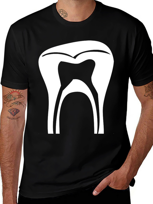 Dental Tooth Graphic Tee - Black Cotton Comfort
