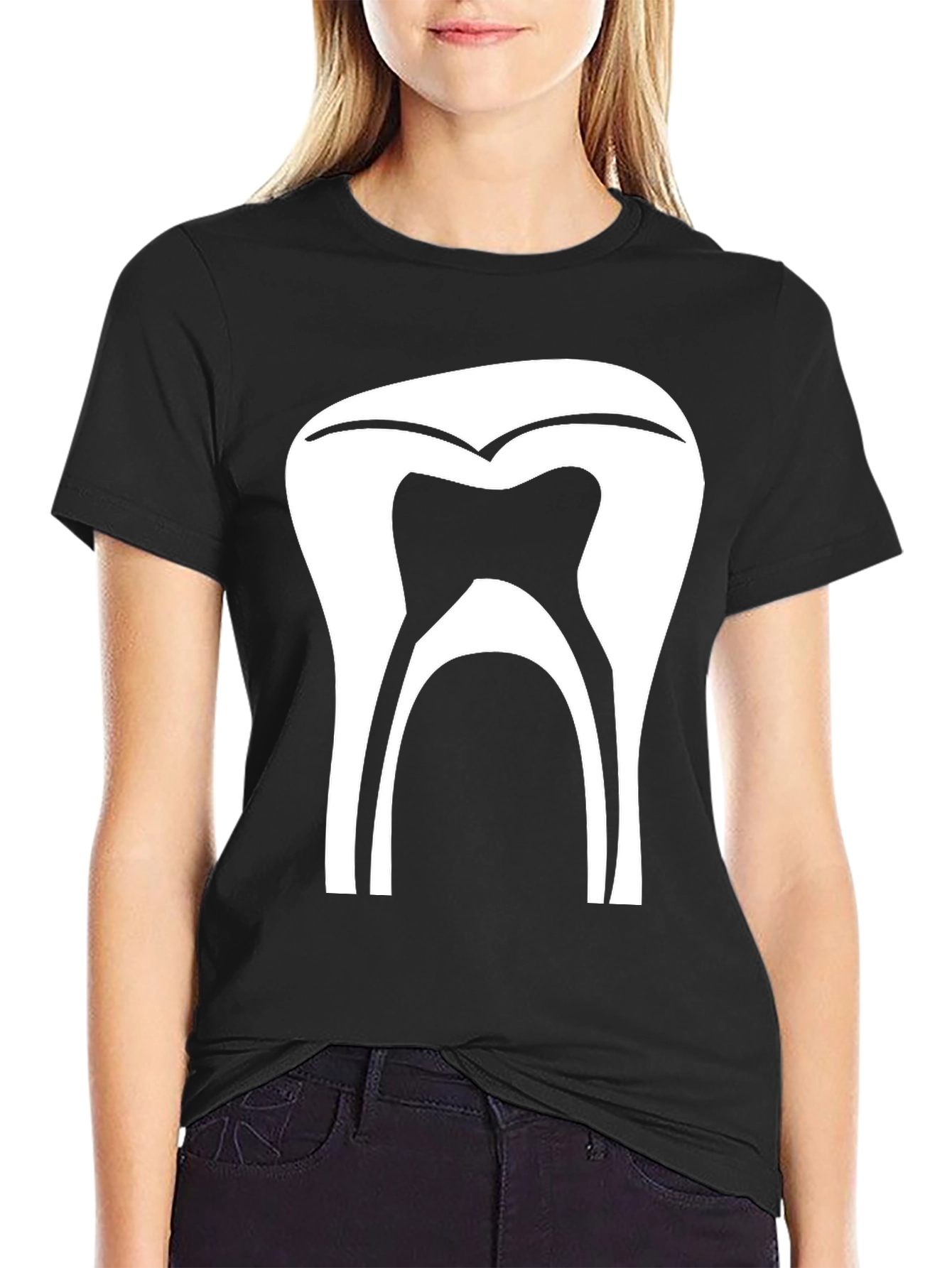 Dental Tooth Graphic Tee - Black Cotton Comfort