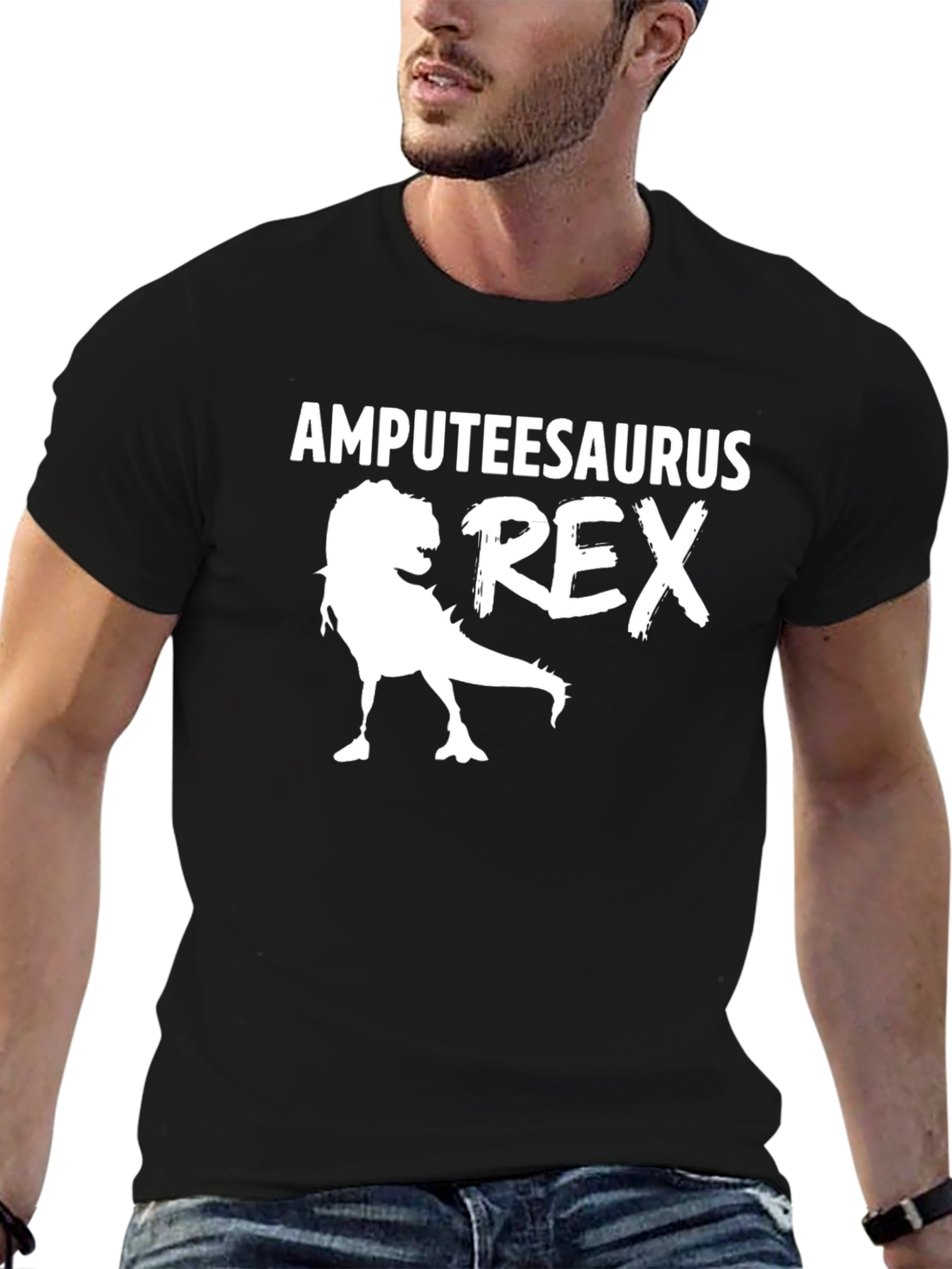 Amputeesaurus Rex Graphic T-Shirt - Black