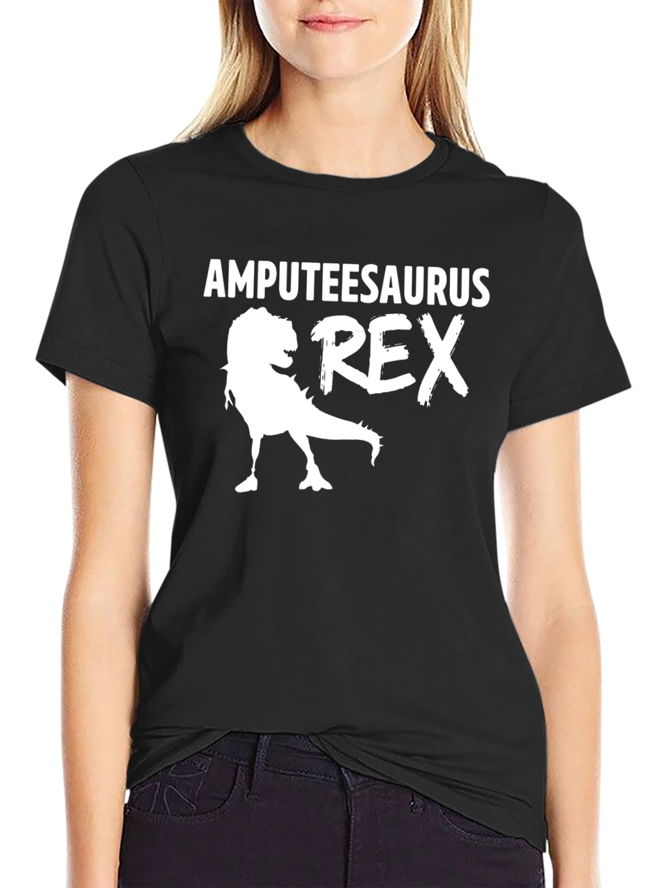 Amputeesaurus Rex Graphic T-Shirt - Black