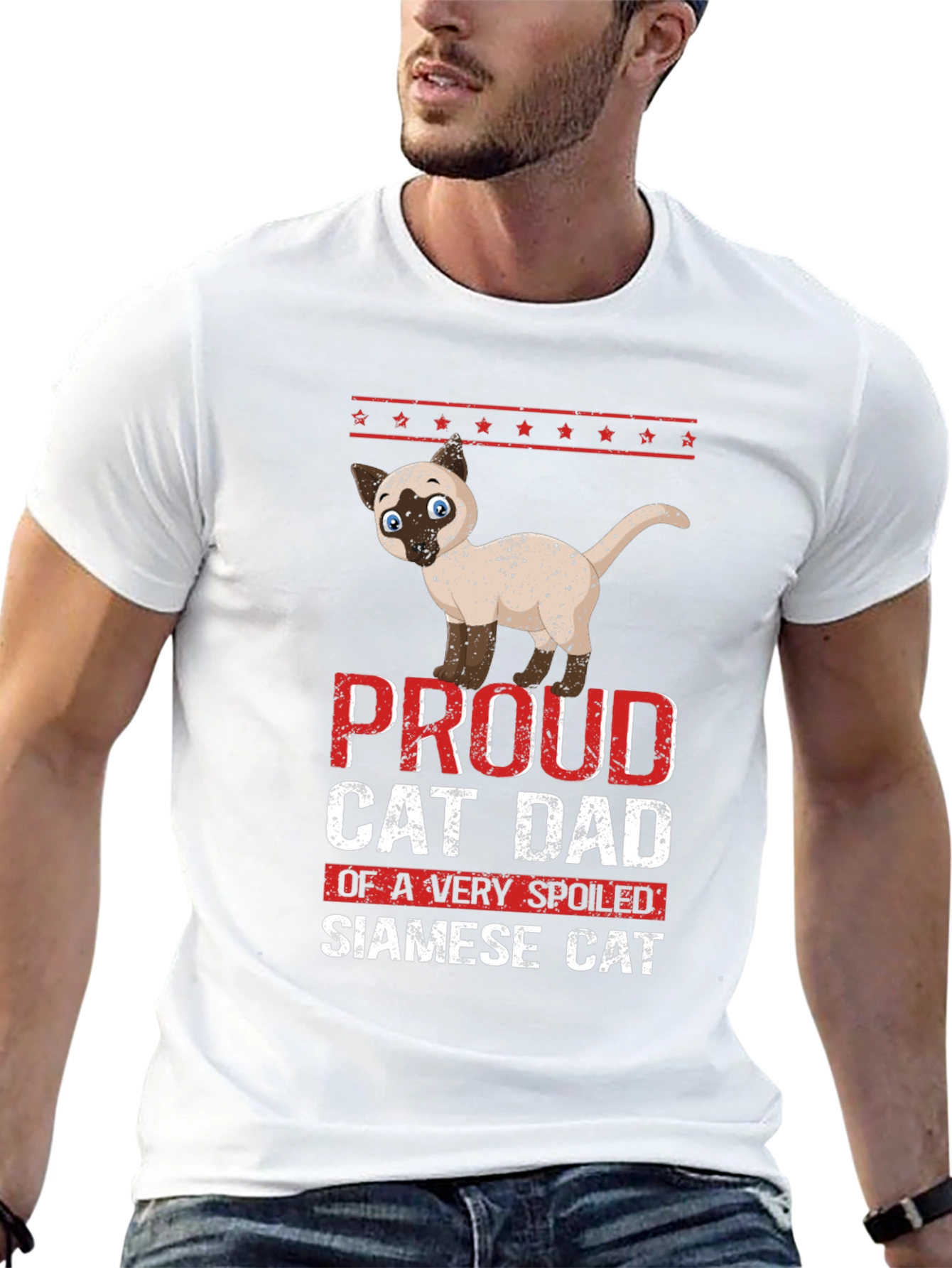 Proud Cat Dad Siamese Cat T-Shirt