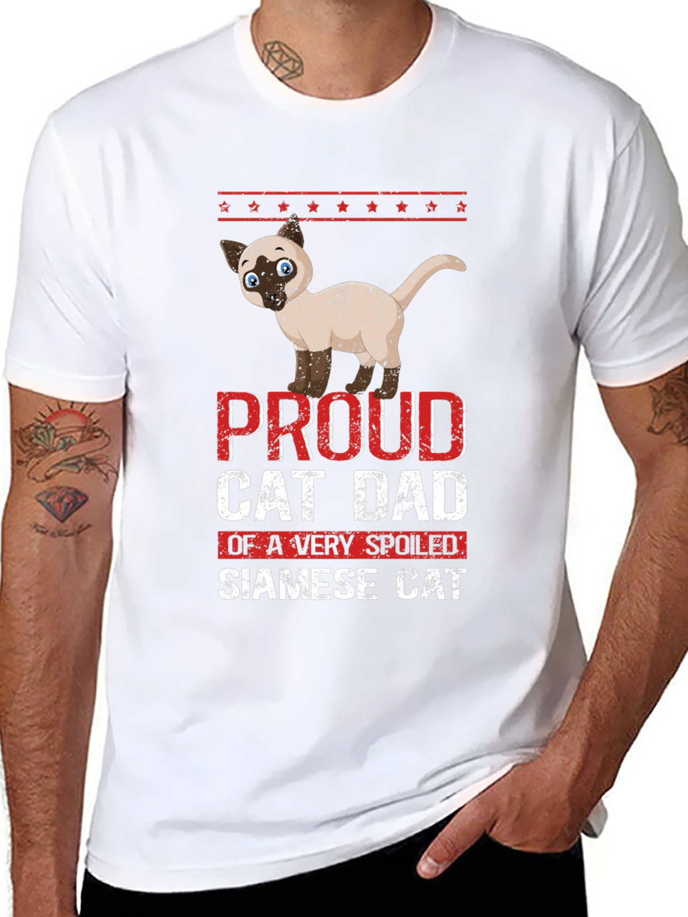 Proud Cat Dad Siamese Cat T-Shirt