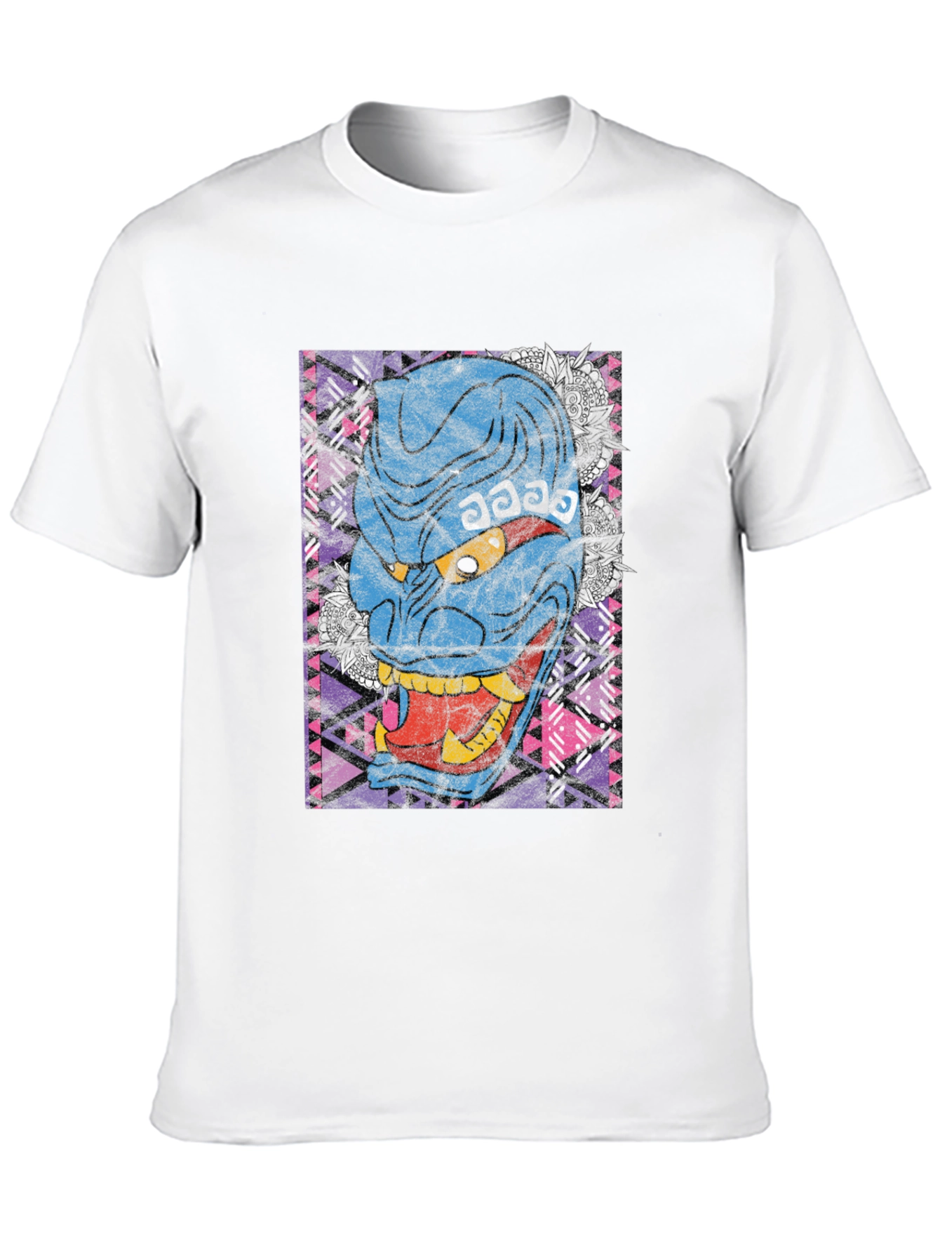 Hannya Mask Graphic Tee - Japanese Oni Demon Design