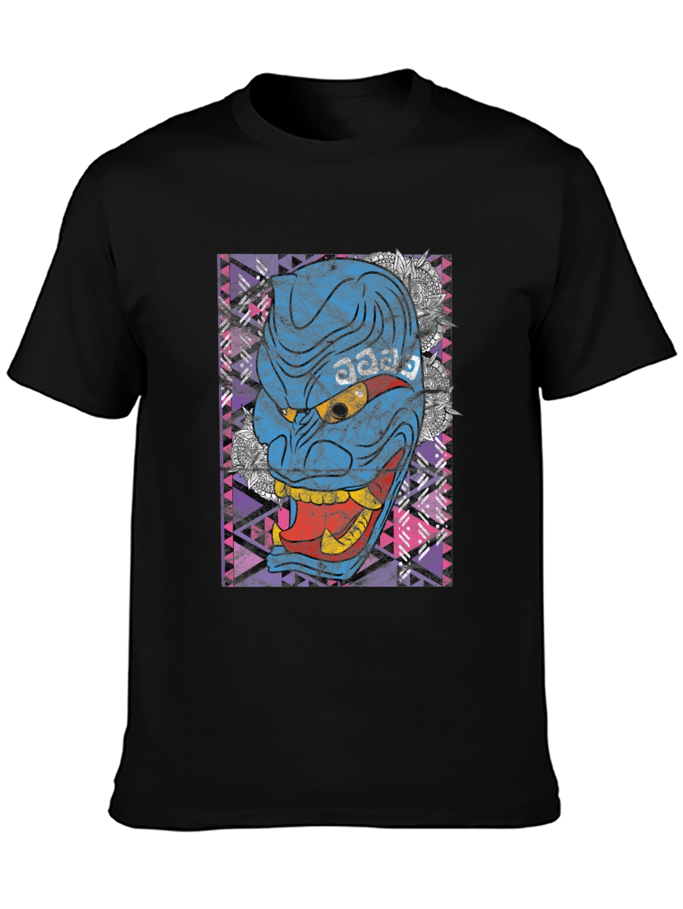 Hannya Mask Graphic Tee - Japanese Oni Demon Design