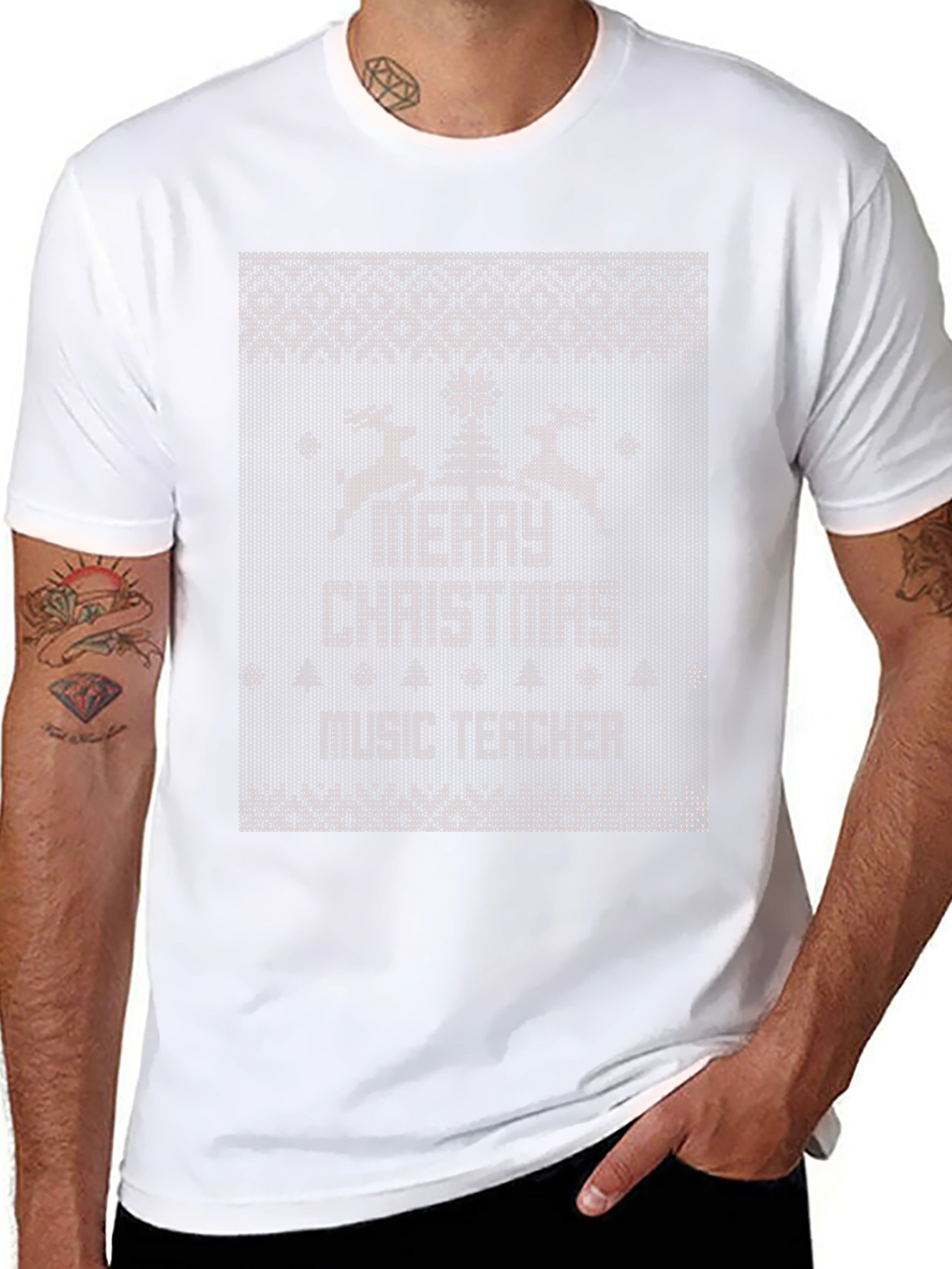 Merry Christmas Music Teacher Ugly Sweater T-Shirt