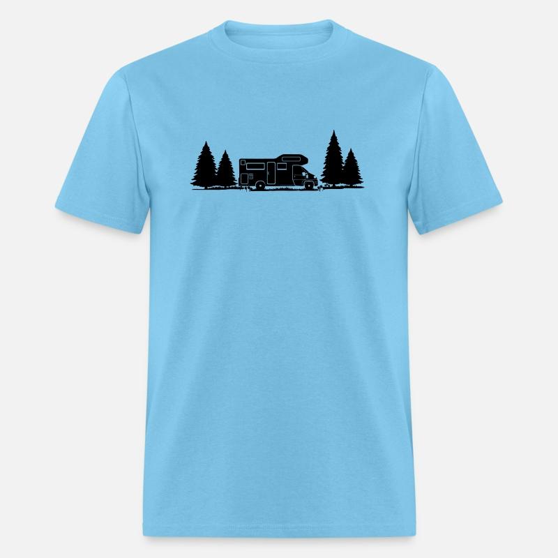 Shadow Camper in Forest with Pine Trees