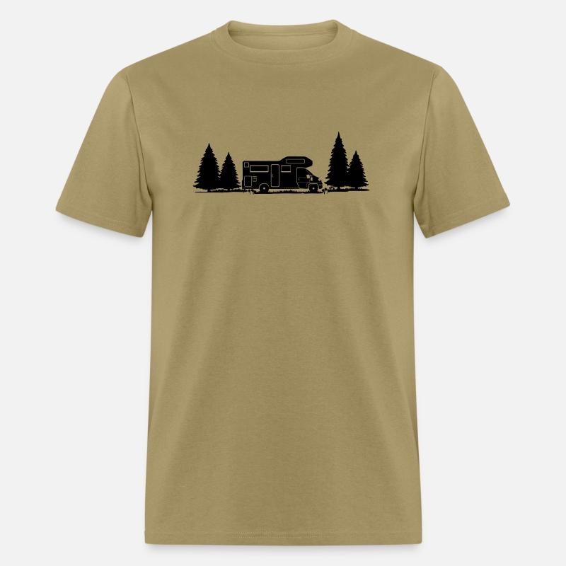 Shadow Camper in Forest with Pine Trees