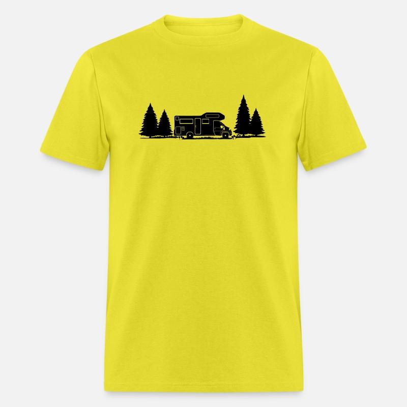 Shadow Camper in Forest with Pine Trees