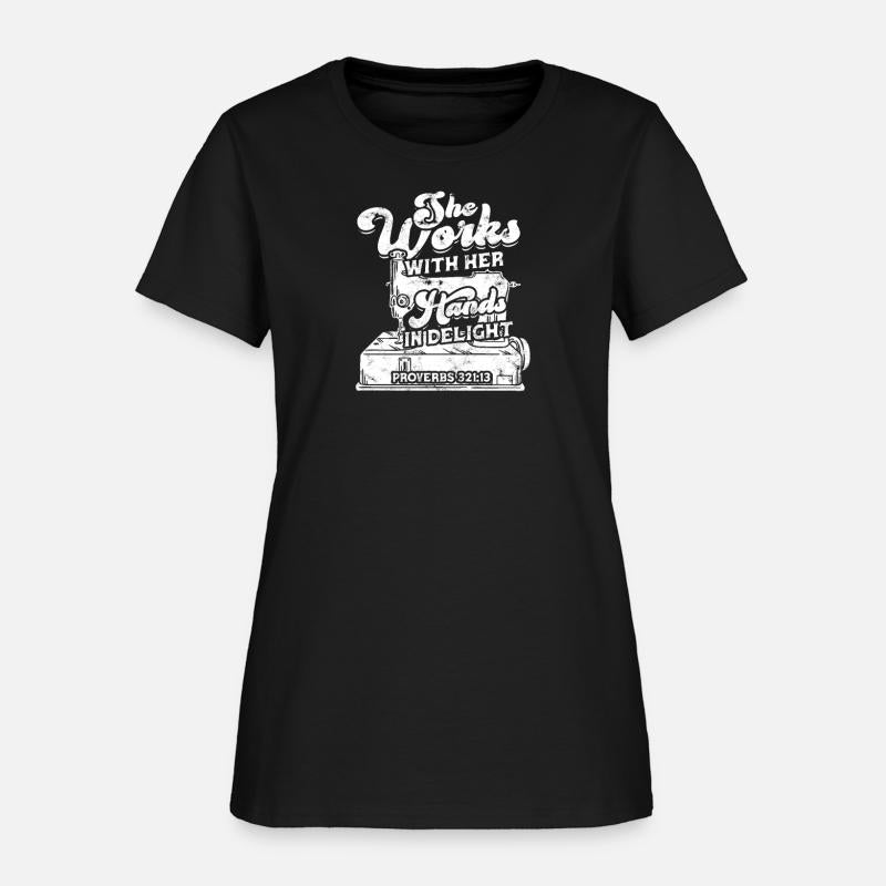 She works with her hands in delight Proverbs