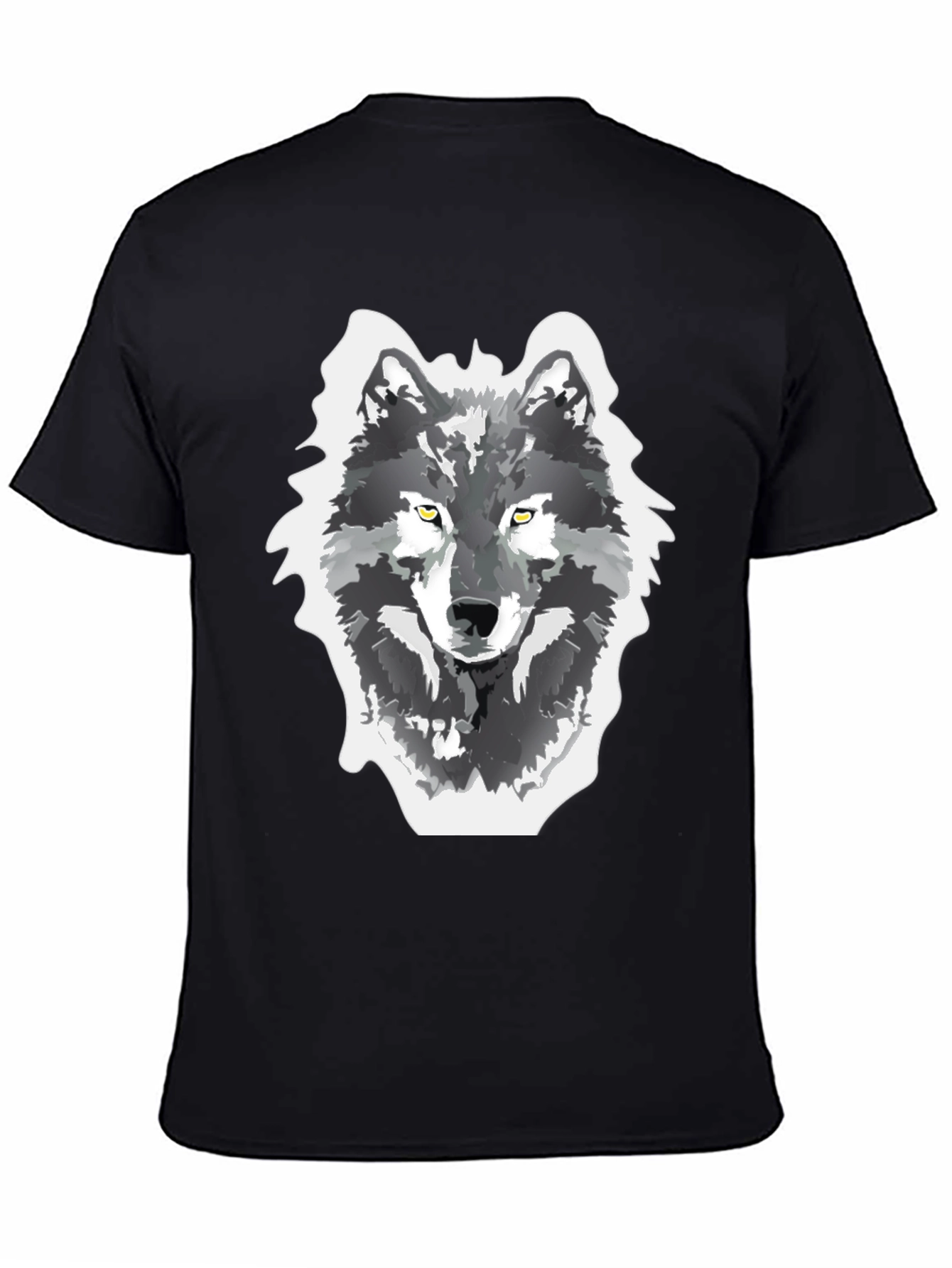 Wolf Graphic Print T-Shirt - Mens Black Tee