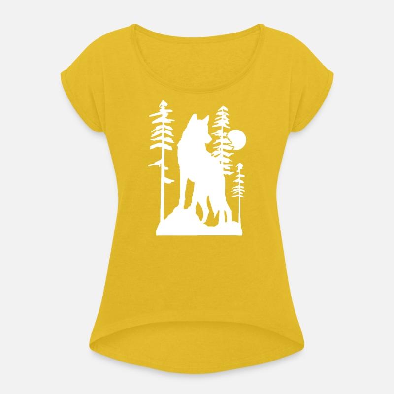 Silhouetted Wolf in Forest Scene