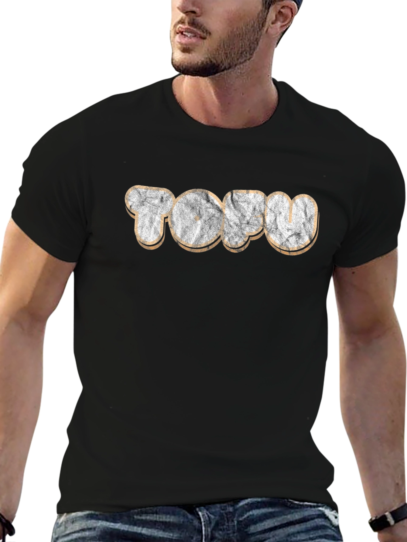 Retro Tofu Graphic Tee - Unisex Black T-Shirt