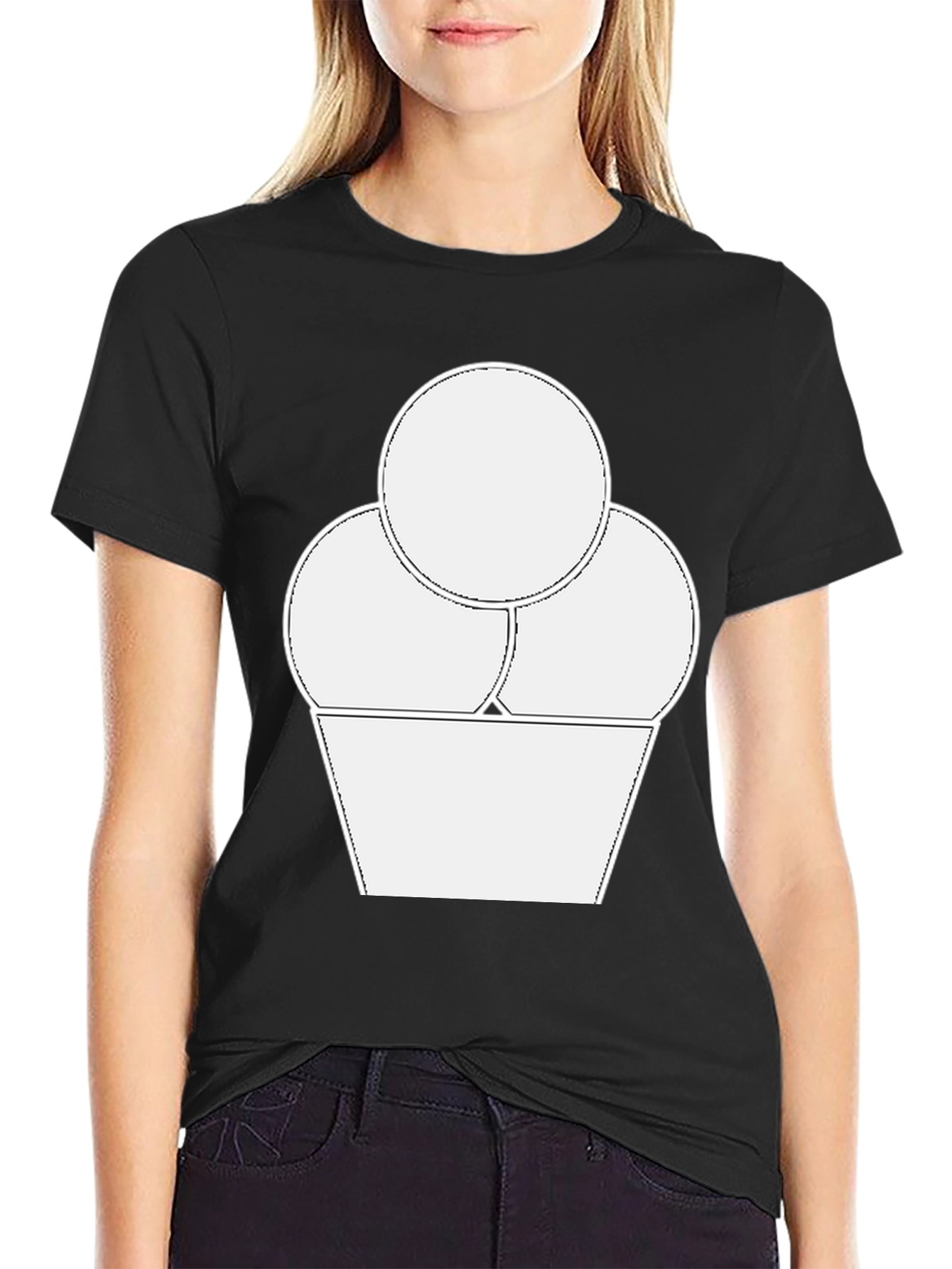 Ice Cream Graphic Tee - Black Casual T-Shirt