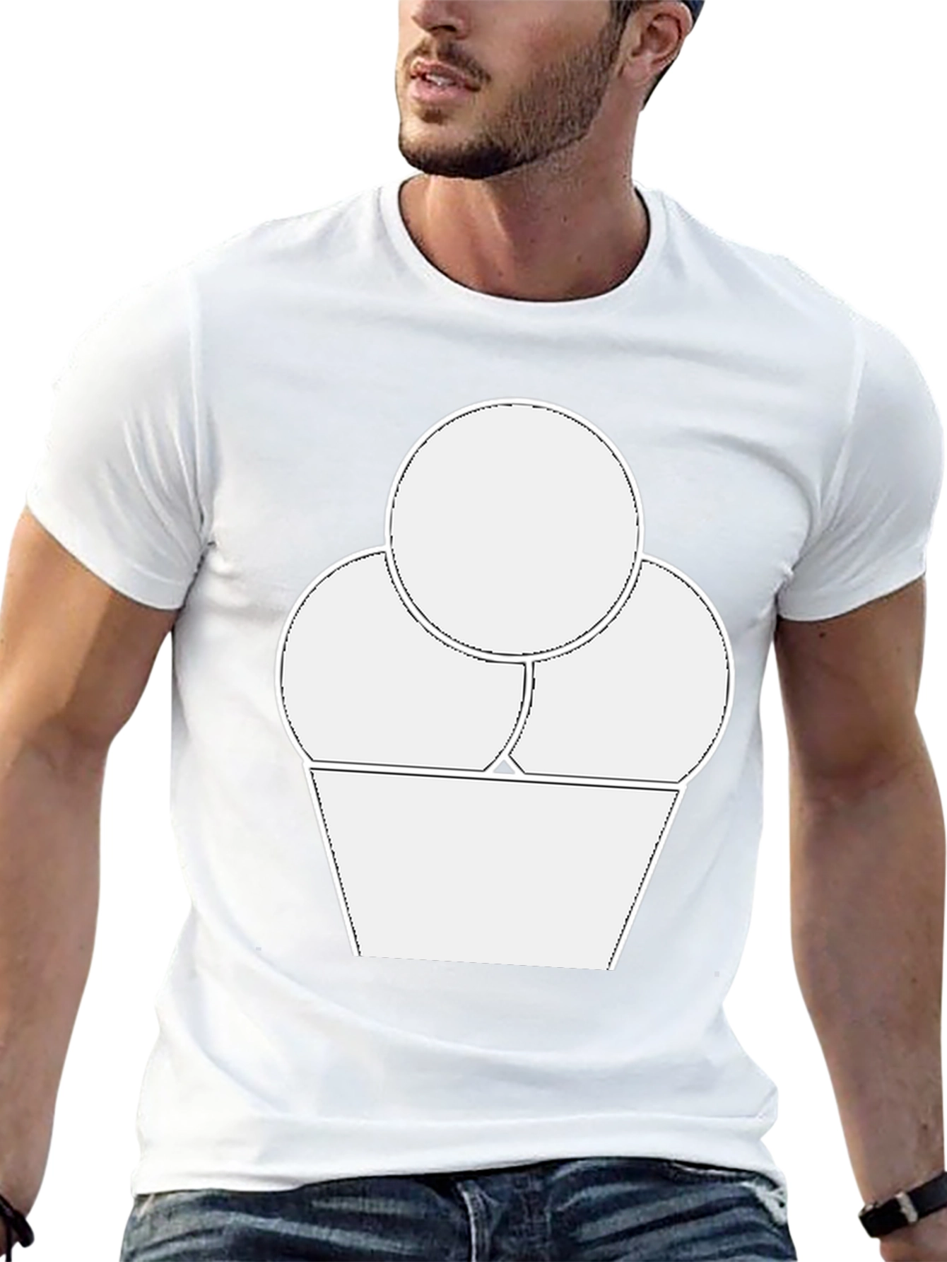 Ice Cream Graphic Tee - Black Casual T-Shirt