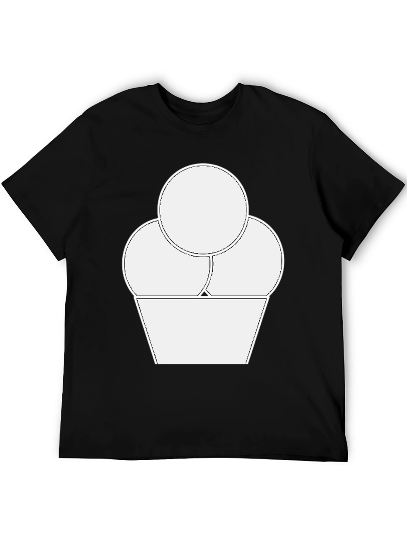 Ice Cream Graphic Tee - Black Casual T-Shirt