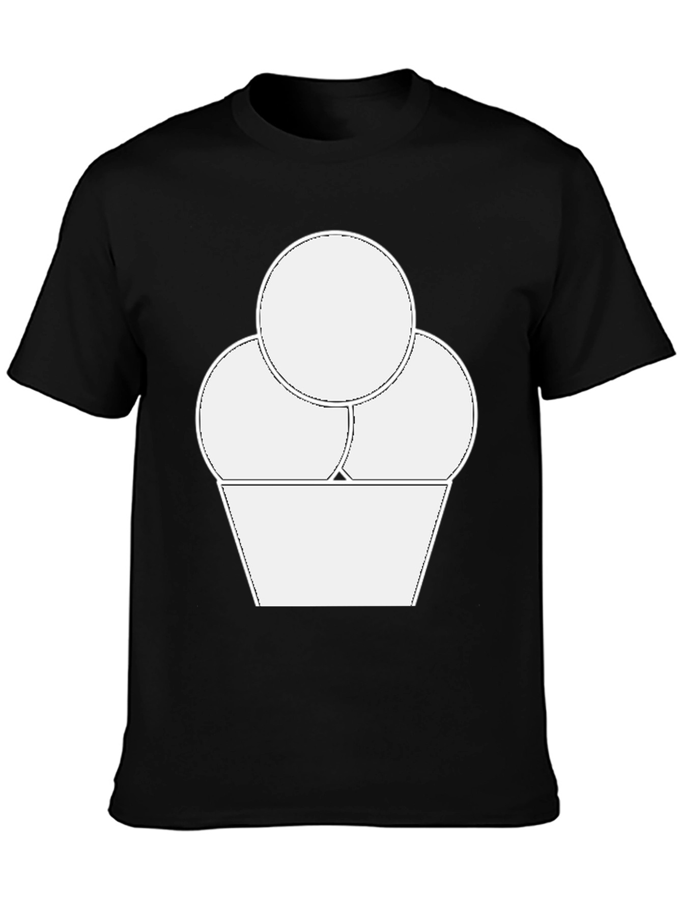Ice Cream Graphic Tee - Black Casual T-Shirt