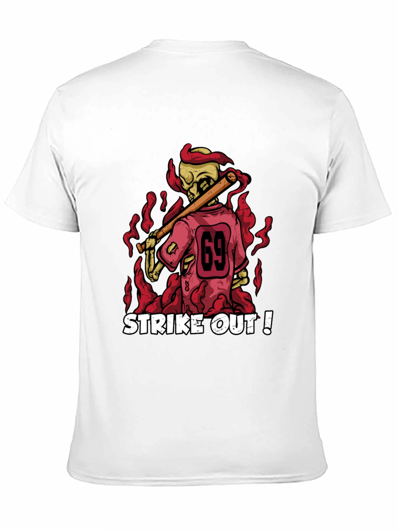 Strike Out Skeleton Baseball T-Shirt