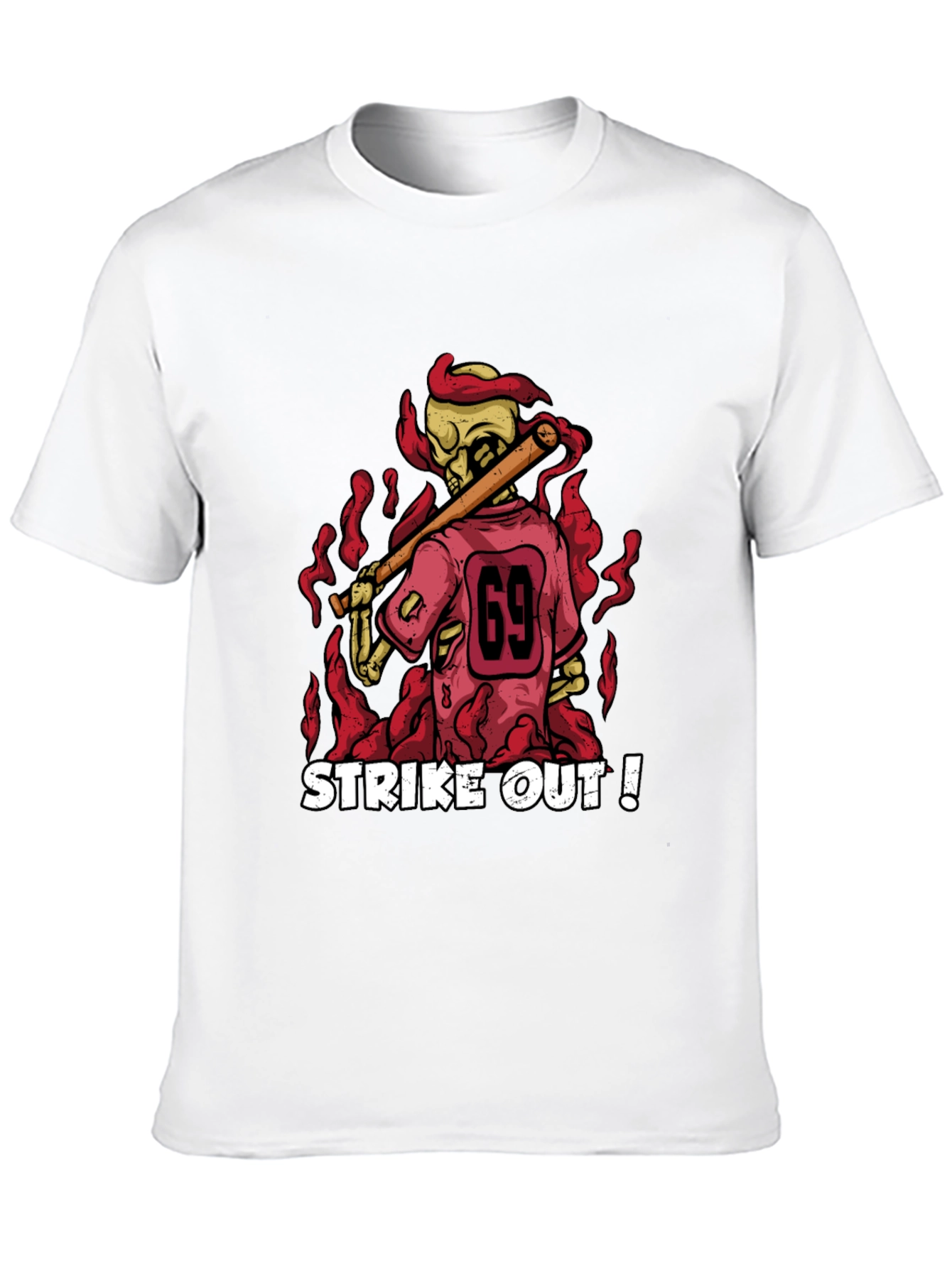 Strike Out Skeleton Baseball T-Shirt
