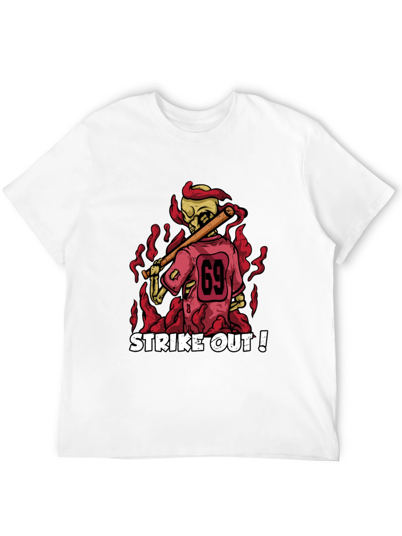 Strike Out Skeleton Baseball T-Shirt
