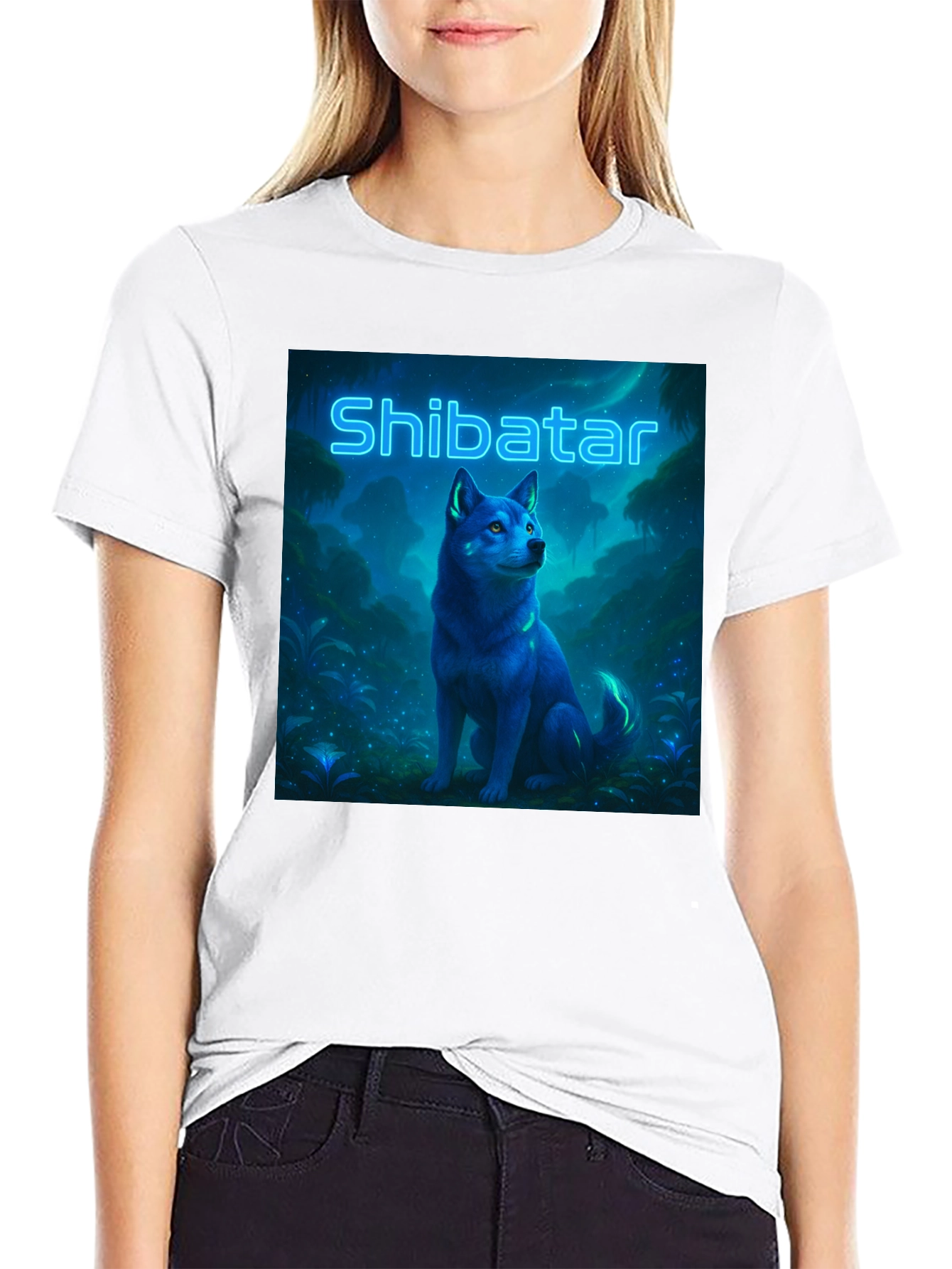 Shibatar T-Shirt - Neon Shiba Inu Design