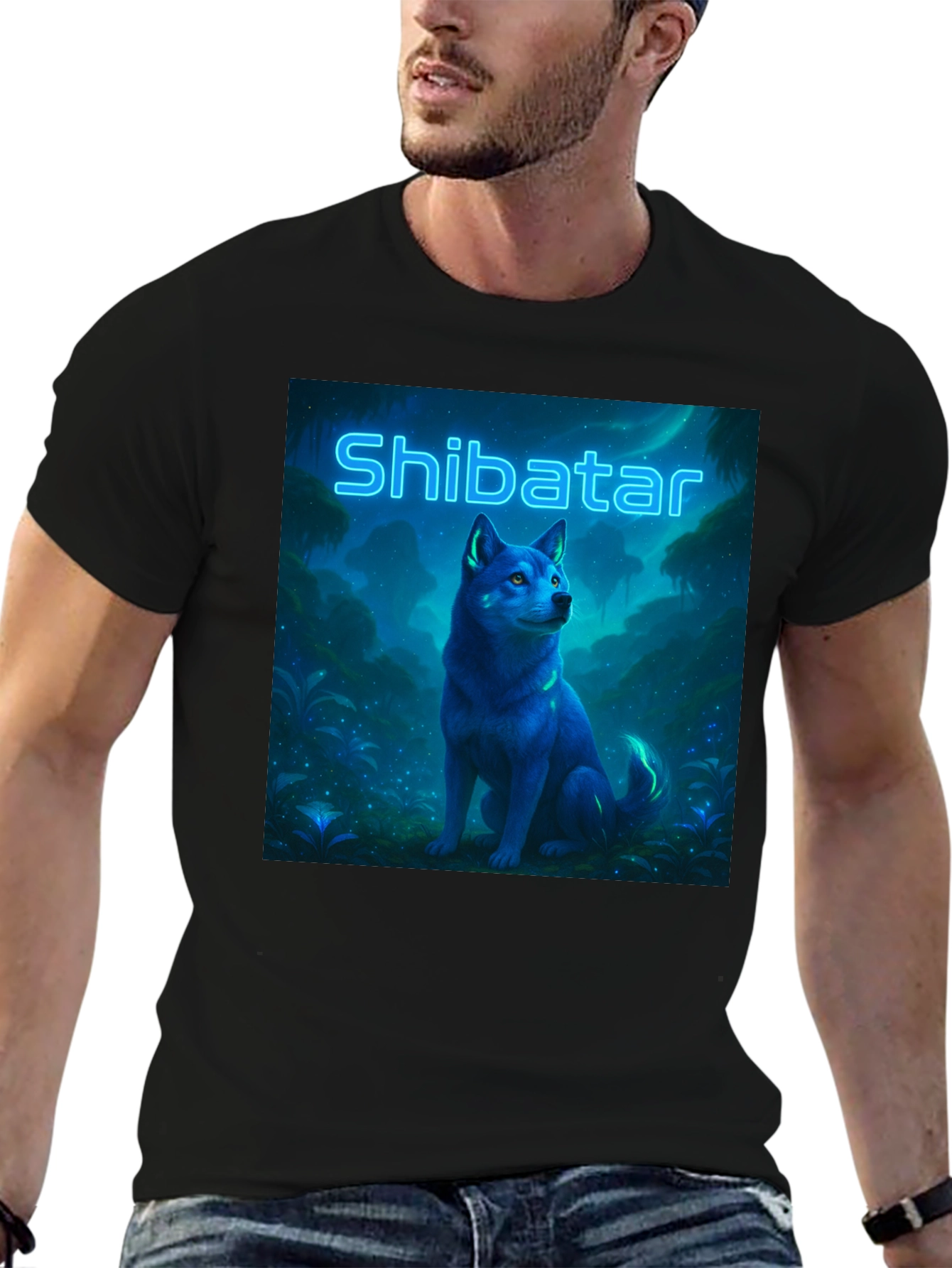Shibatar T-Shirt - Neon Shiba Inu Design