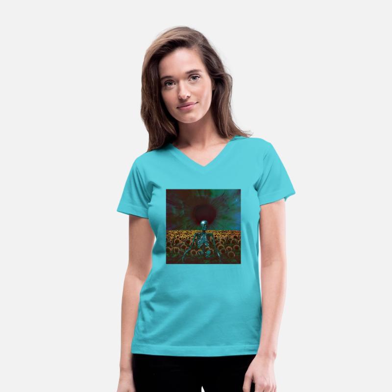 Skeleton And Sunflowers Harvest Eyes Retro Surreal