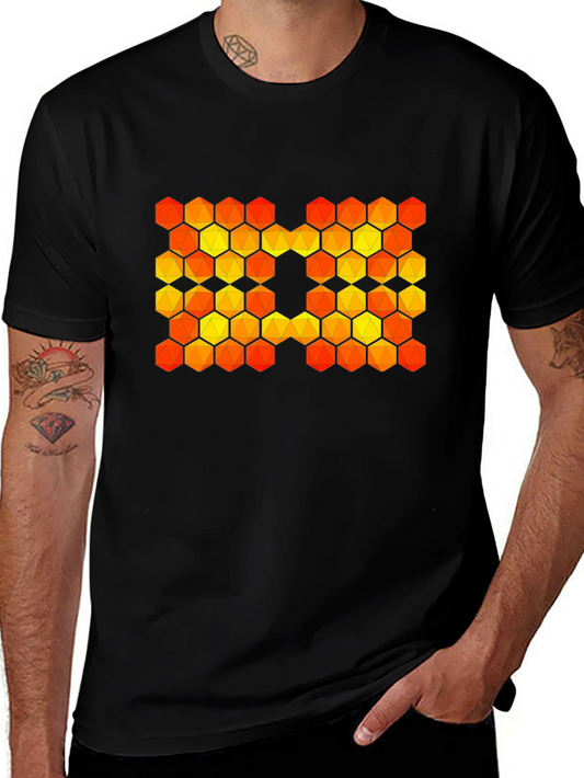Hexagon Pattern Graphic T-Shirt