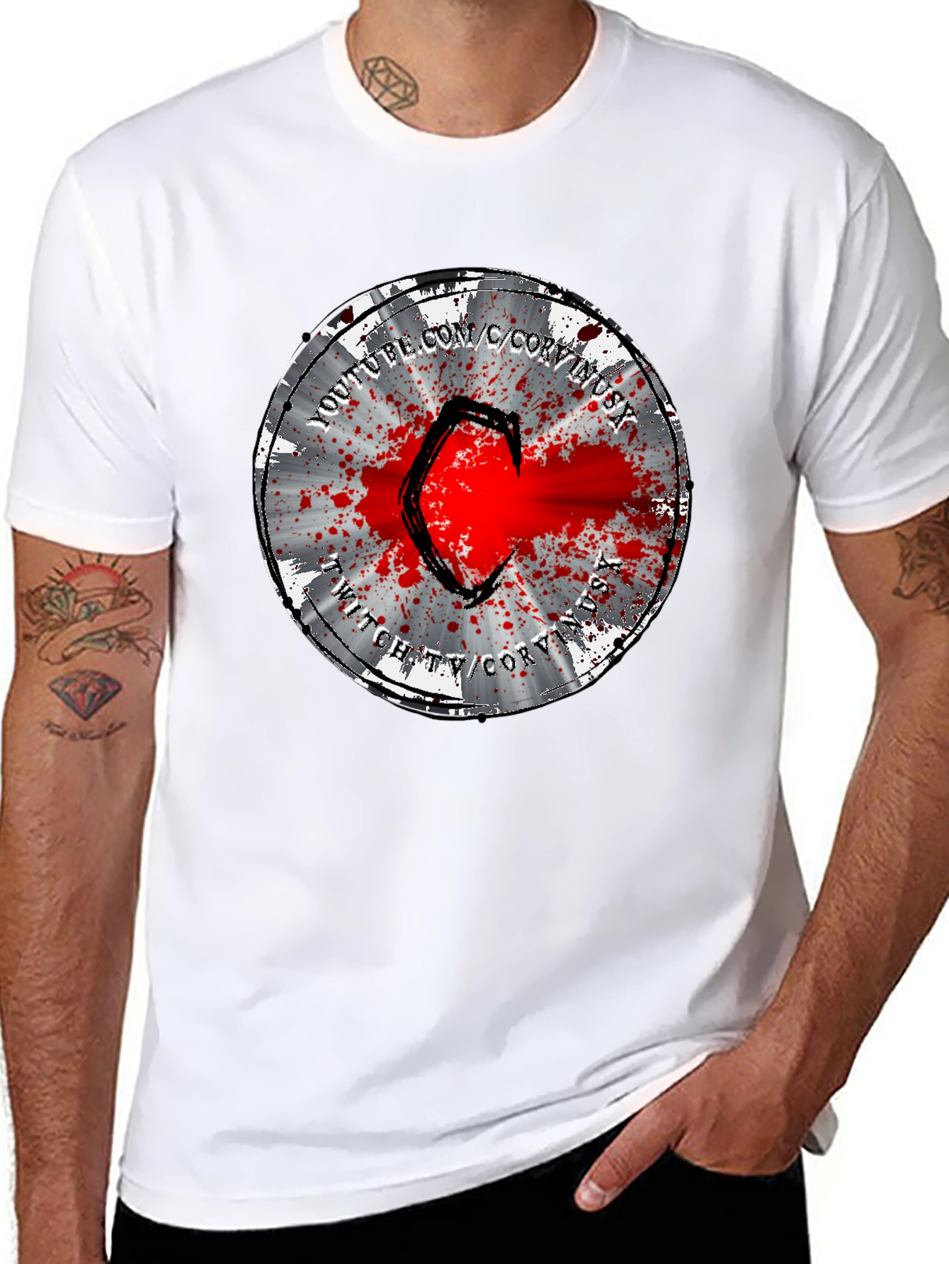 CoryxKenshin T-Shirt - Samurai Splatter Design