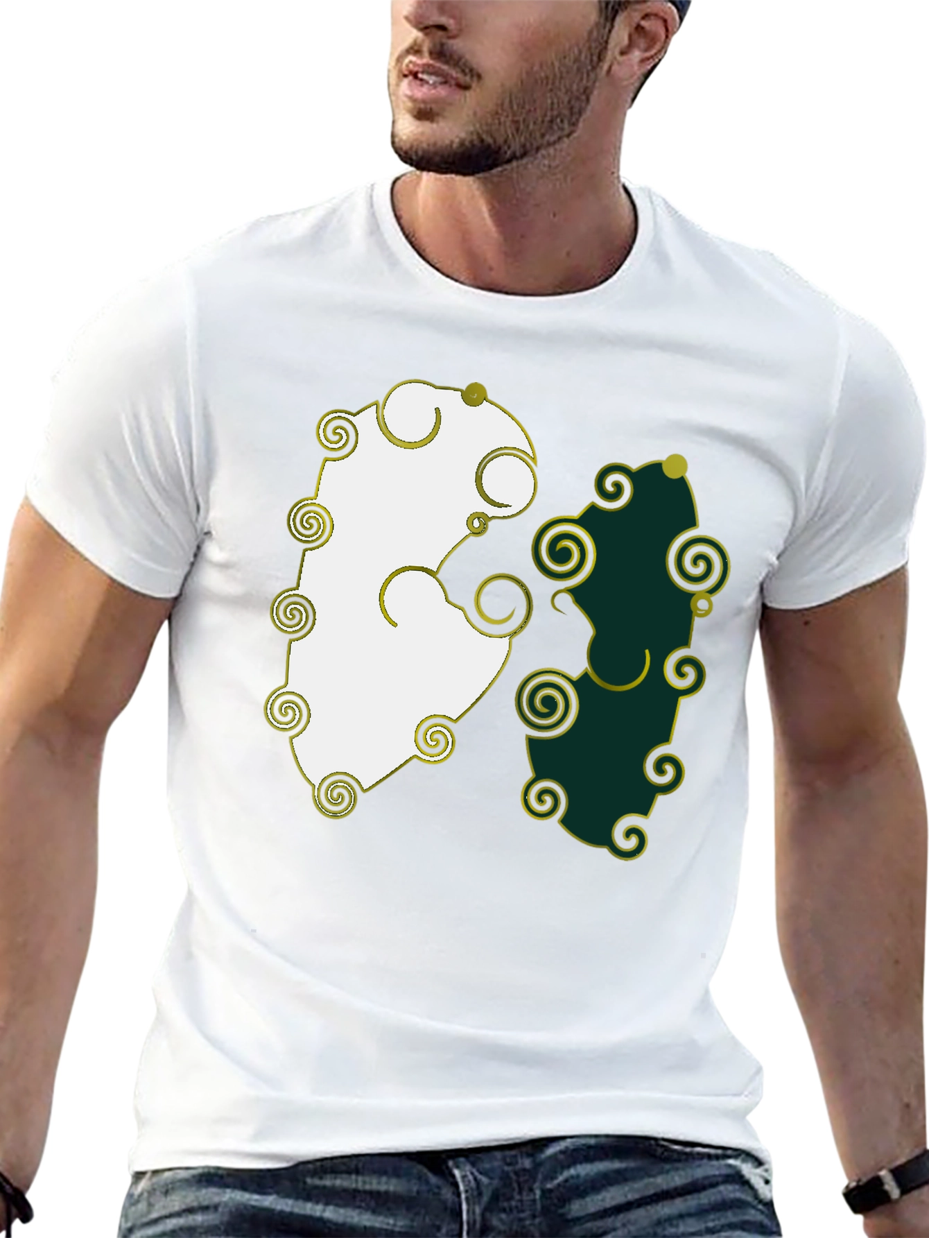 Yin Yang T-Shirt with Swirls