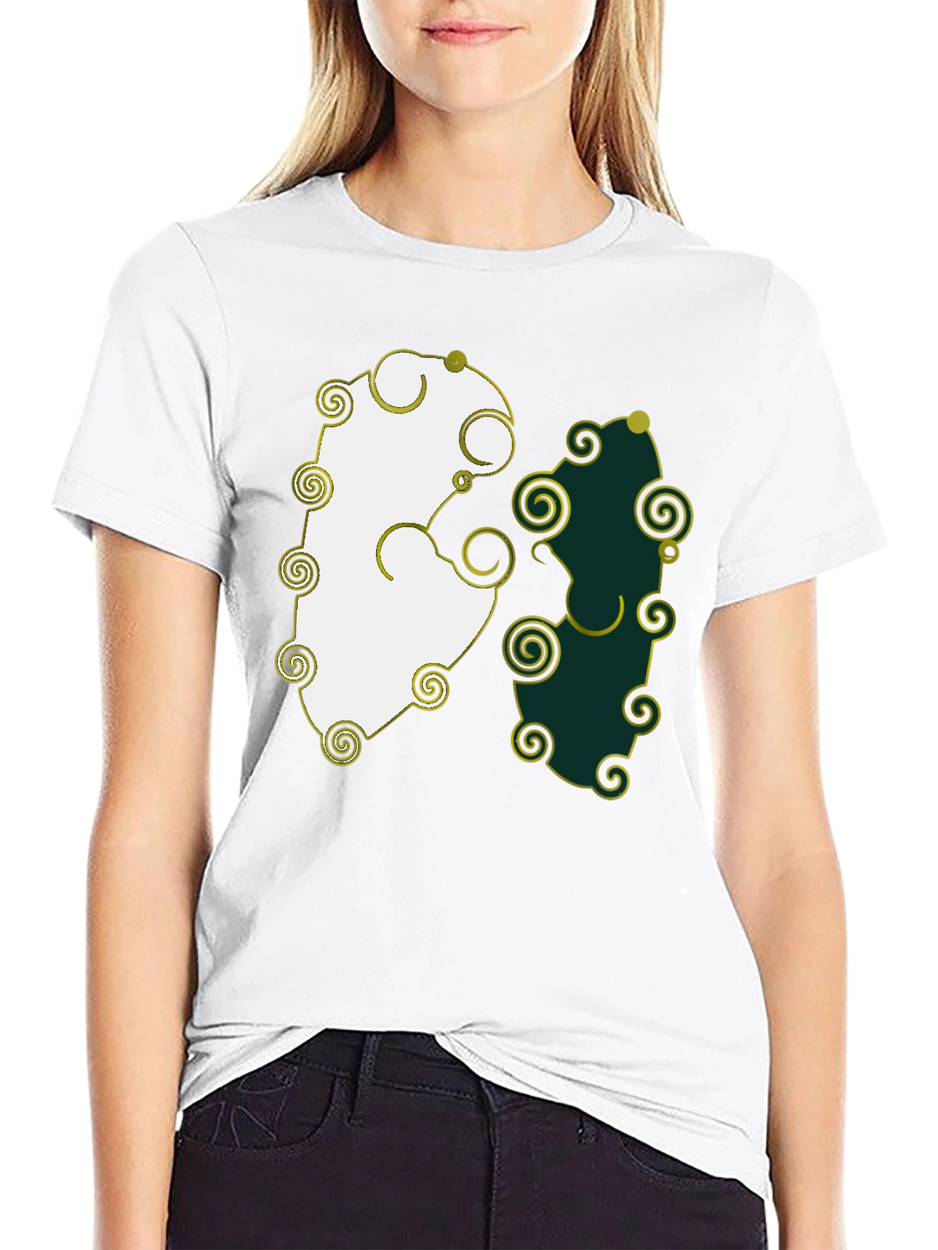 Yin Yang T-Shirt with Swirls