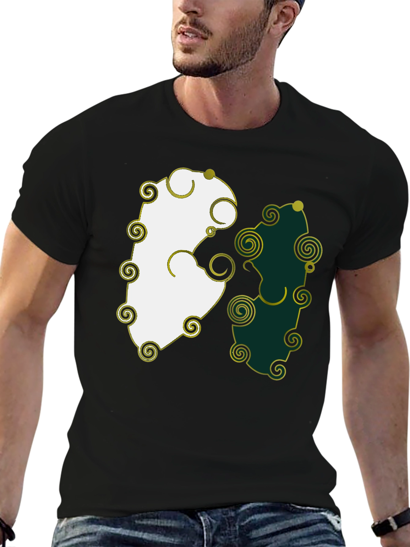 Yin Yang T-Shirt with Swirls