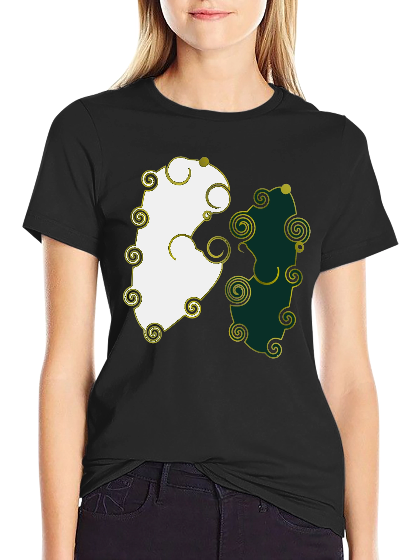 Yin Yang T-Shirt with Swirls