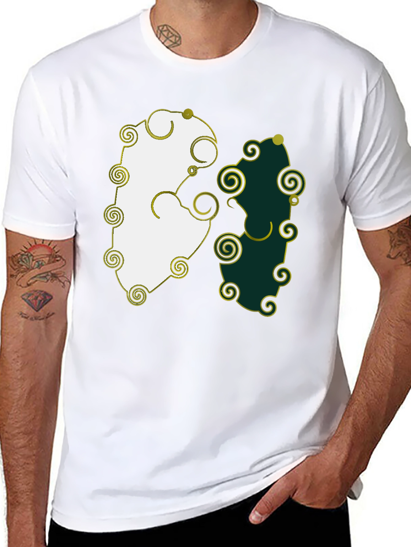 Yin Yang T-Shirt with Swirls
