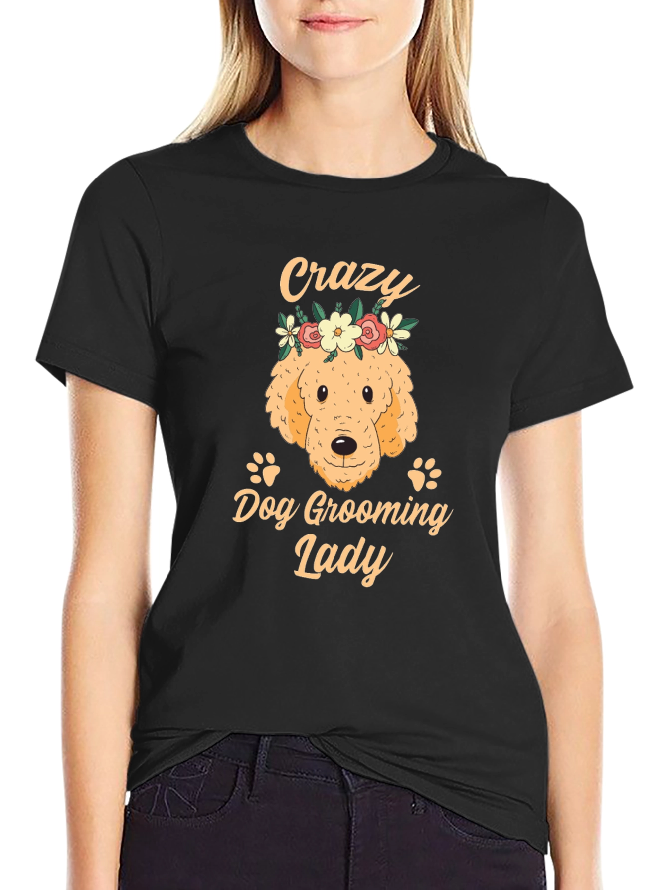 Crazy Dog Grooming Lady T-Shirt
