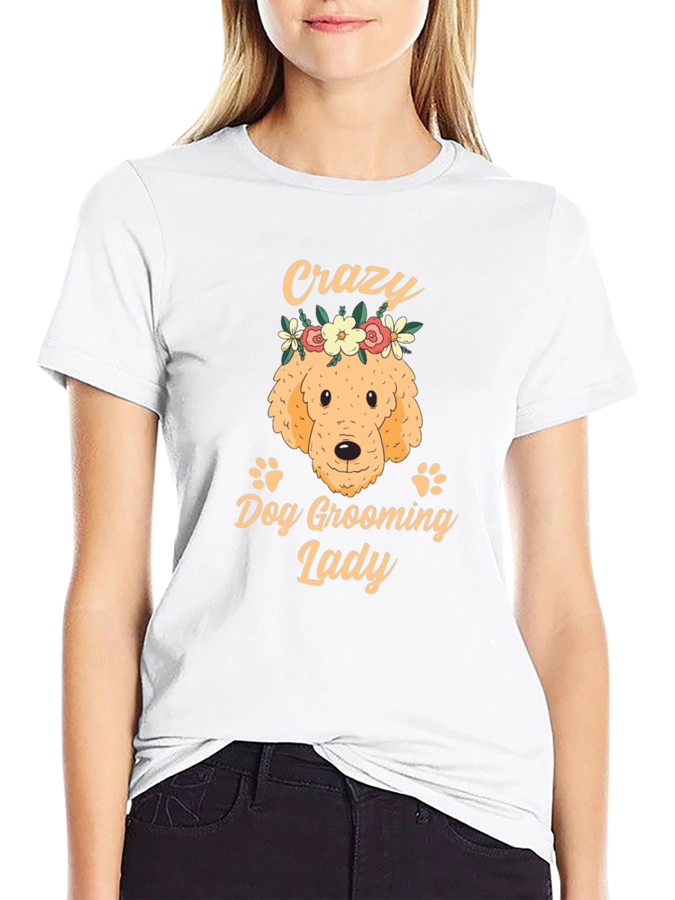 Crazy Dog Grooming Lady T-Shirt