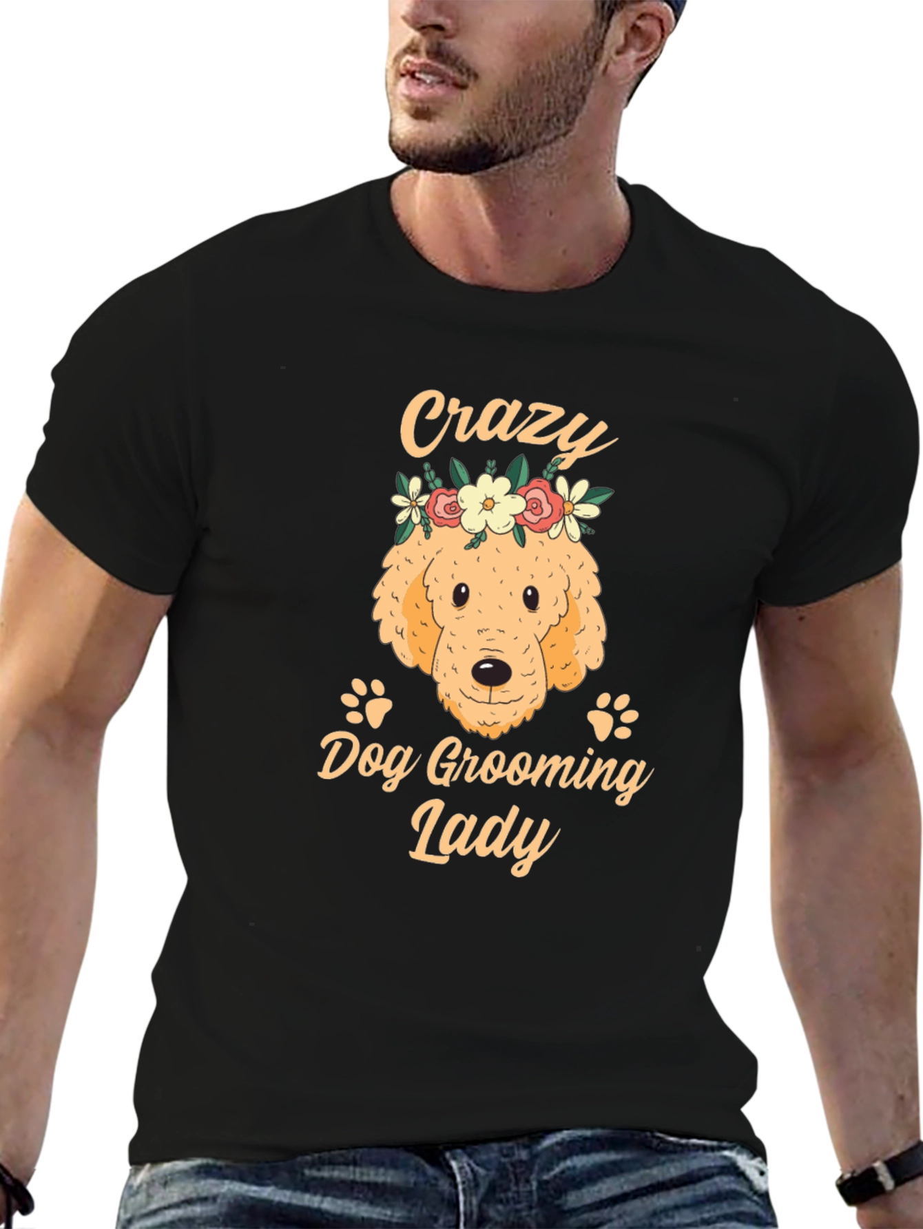 Crazy Dog Grooming Lady T-Shirt